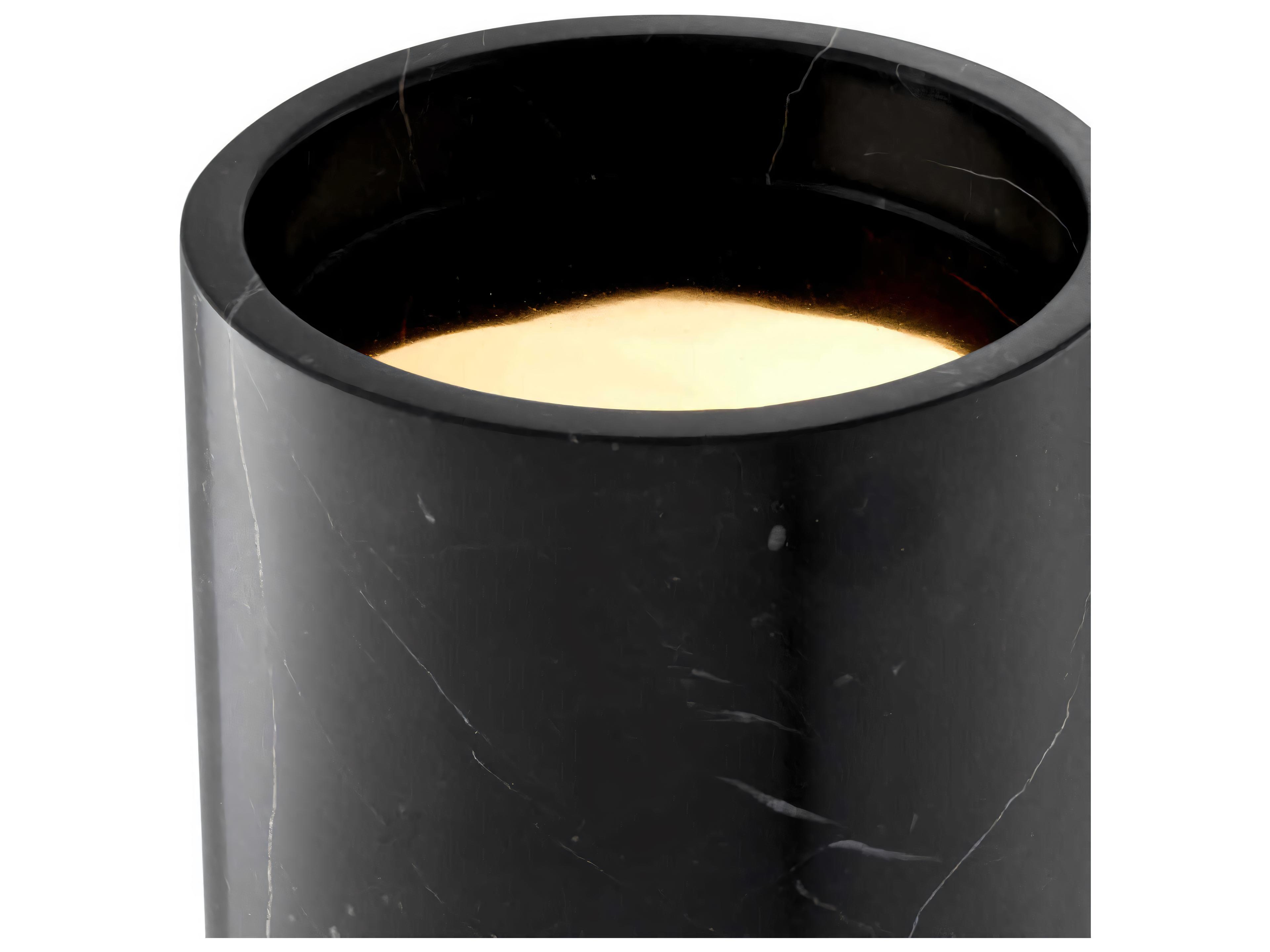 Eichholtz Whitby Crystal Glass Black Marble Gold Candle Holder