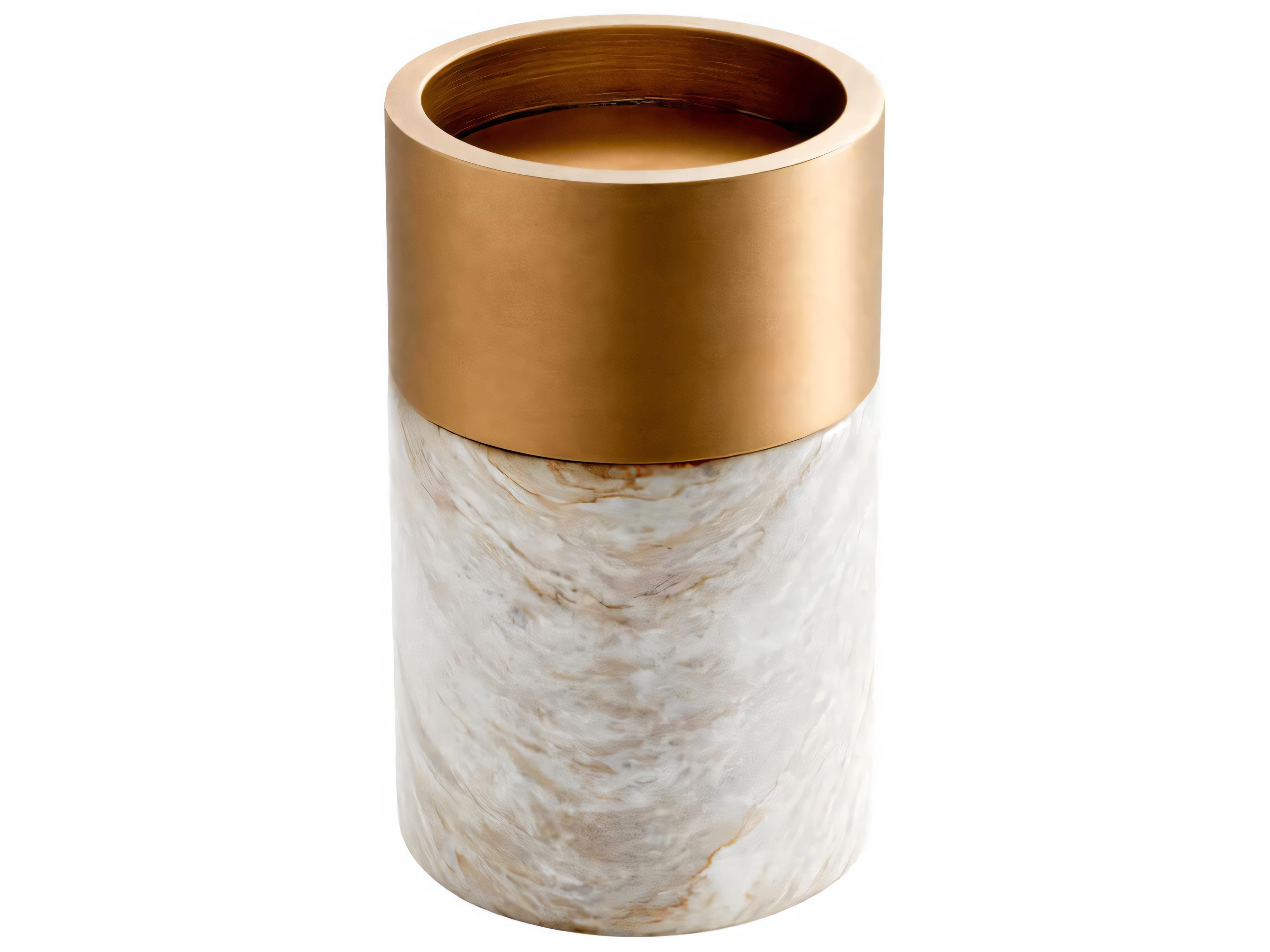 Eichholtz Sierra White Marble Brass Set of 3 Candle Holder