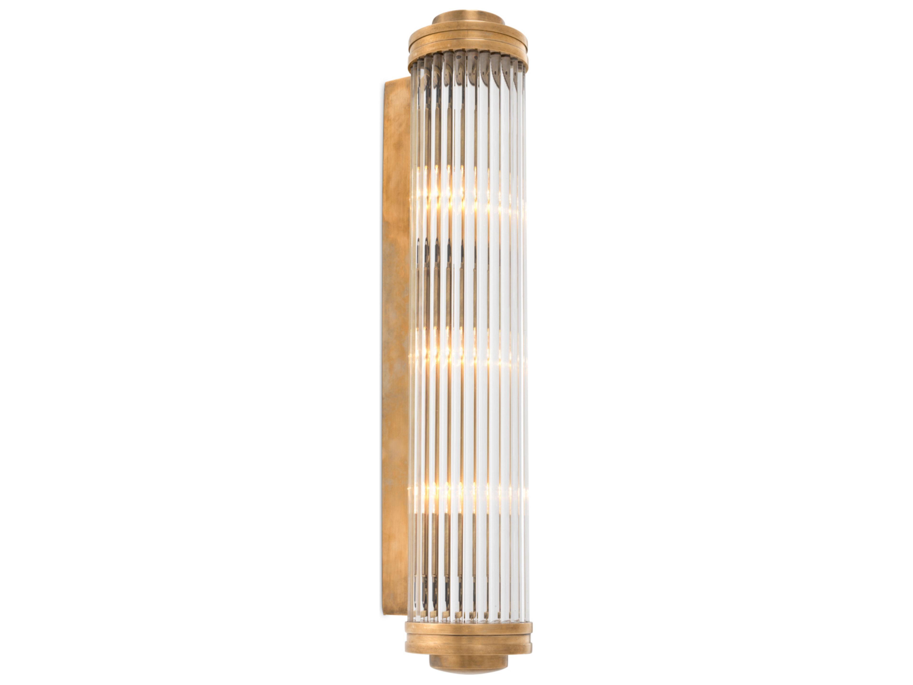 Vintage Brass X Clear Glass Wall Sconce