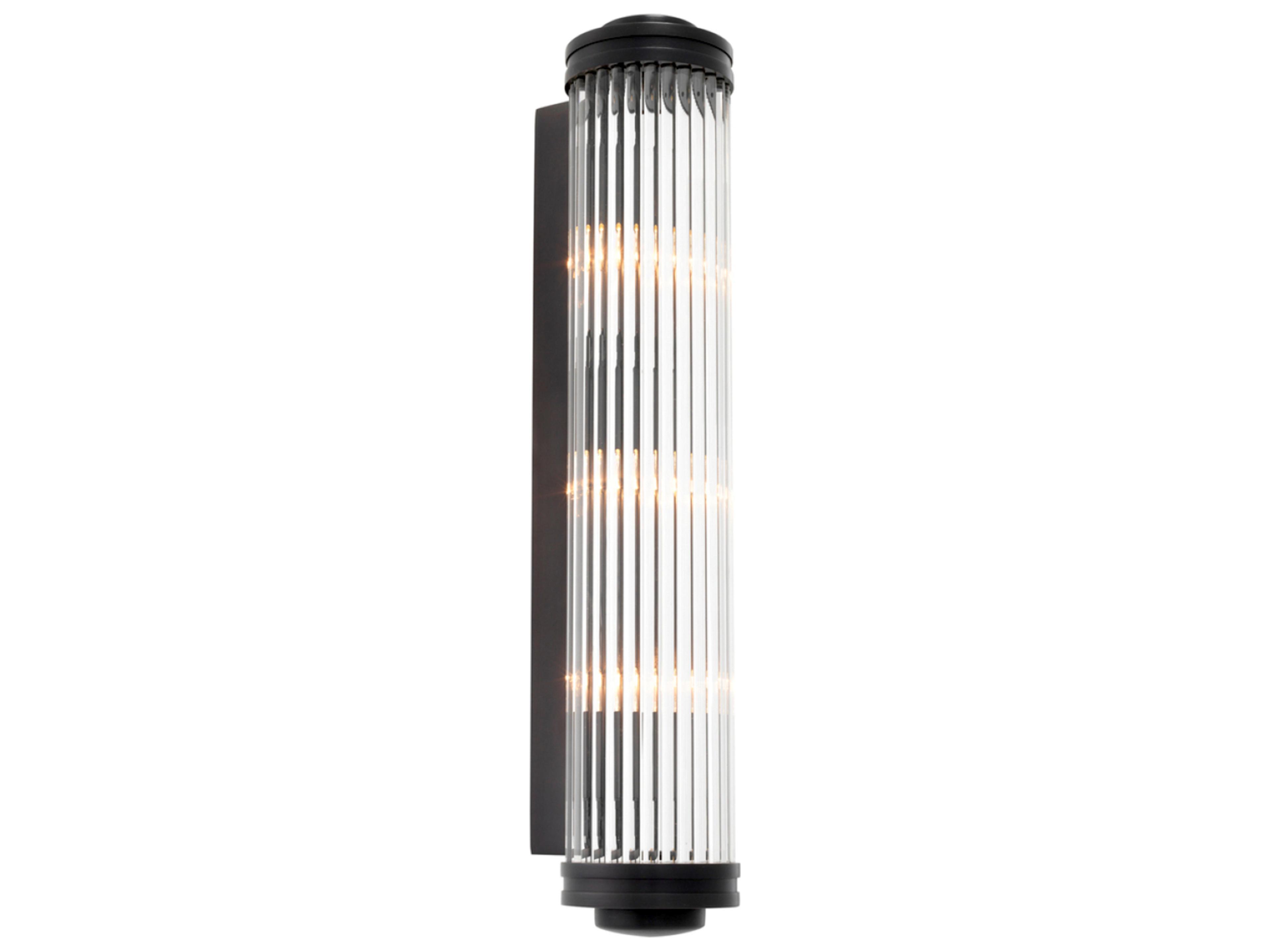 Bronze X Clear Glass Wall Sconce