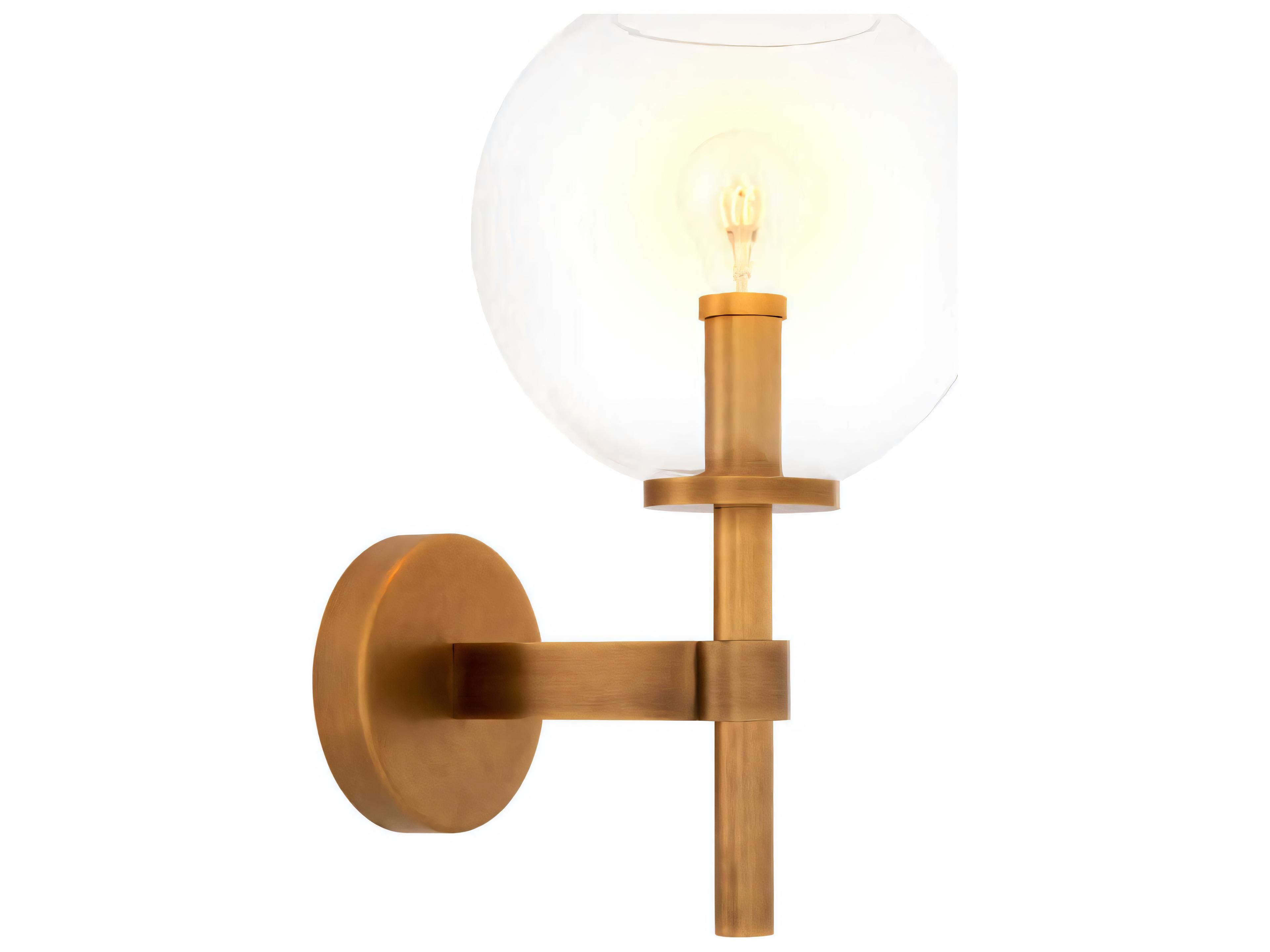 Jade Antique Brass Glass Wall Lamp