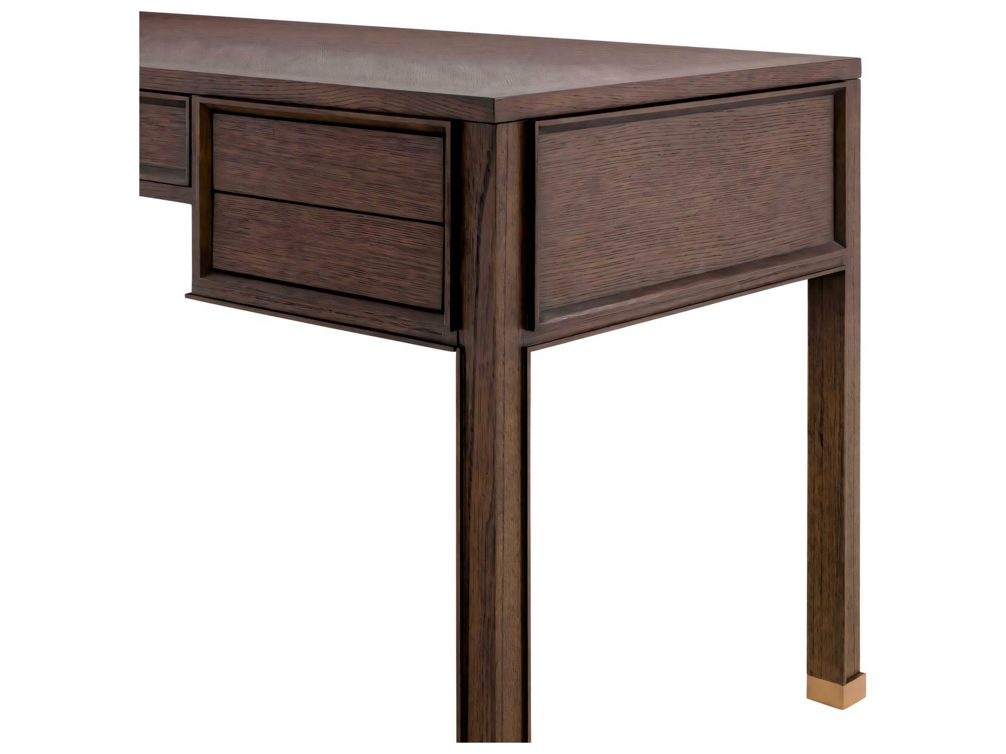 Eichholtz Melchior Brown Oak Veneer Desk