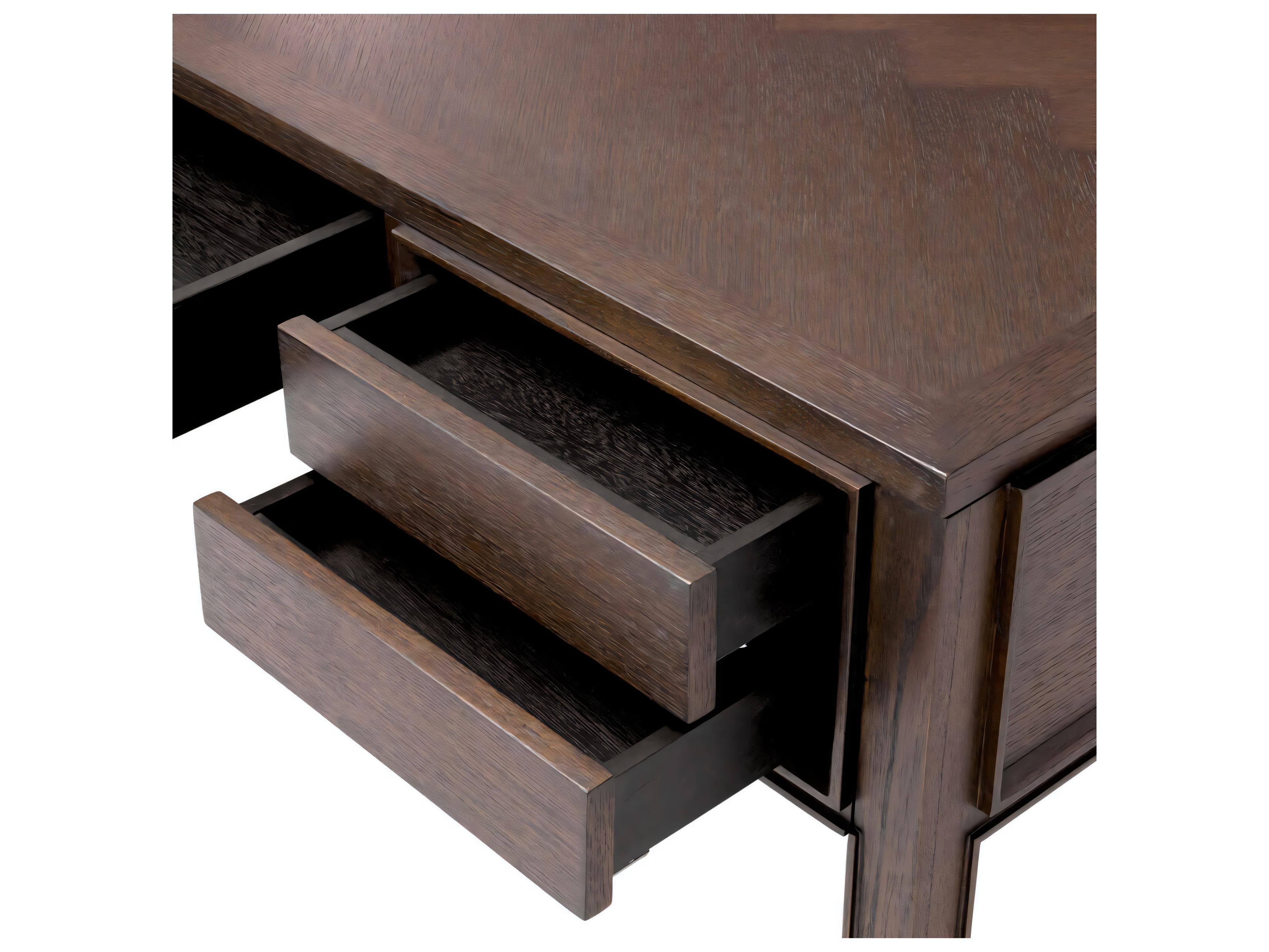 Eichholtz Melchior Brown Oak Veneer Desk