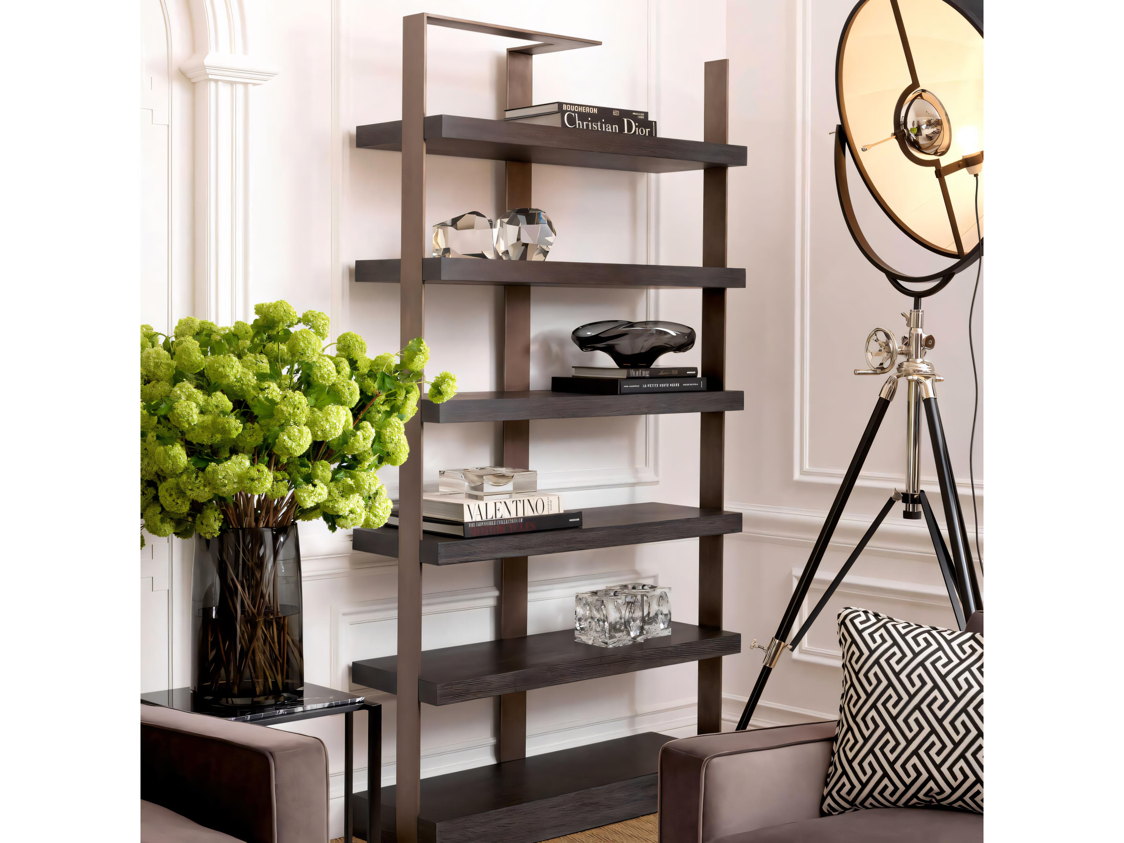 Eichholtz Geo Charcoal Grey Crown Oak Veneer Cabinet