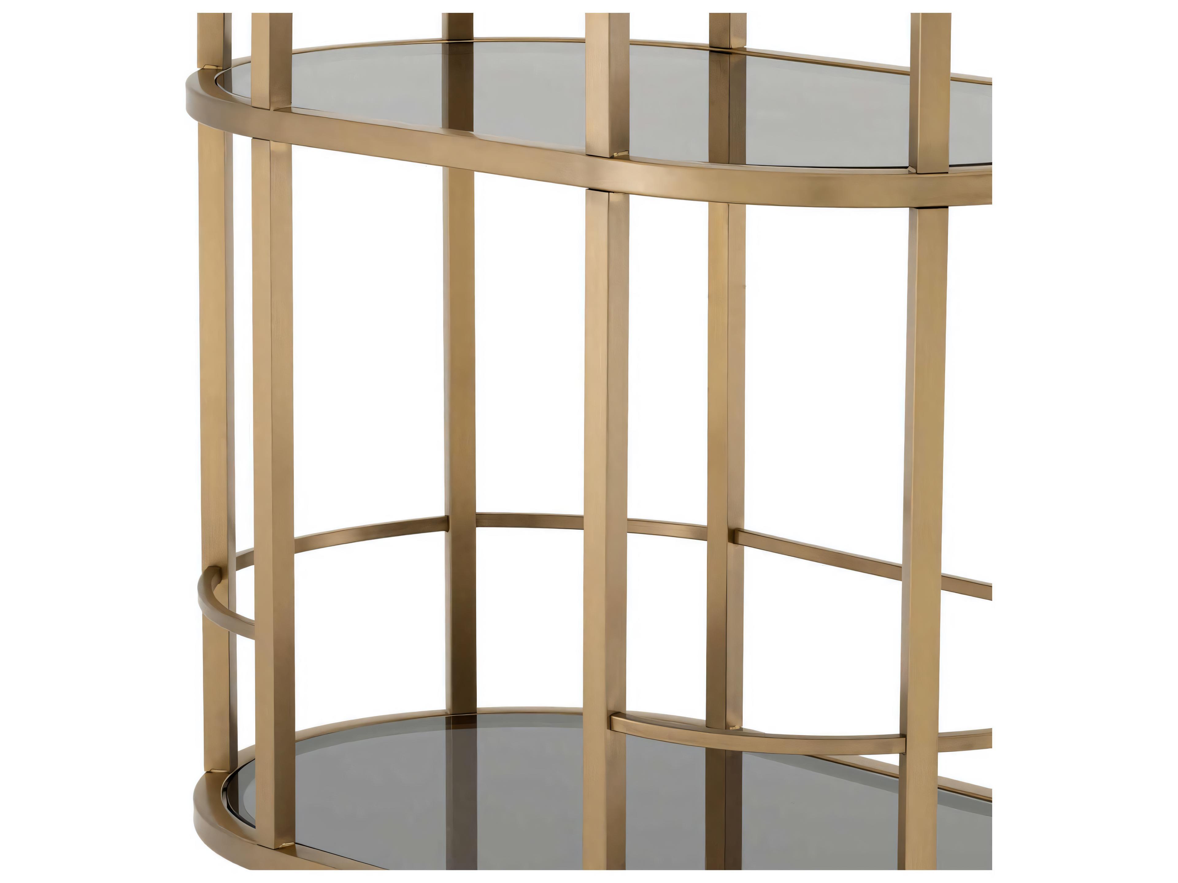 Eichholtz Townhouse Brushed Brass Smoke Glass Trolley