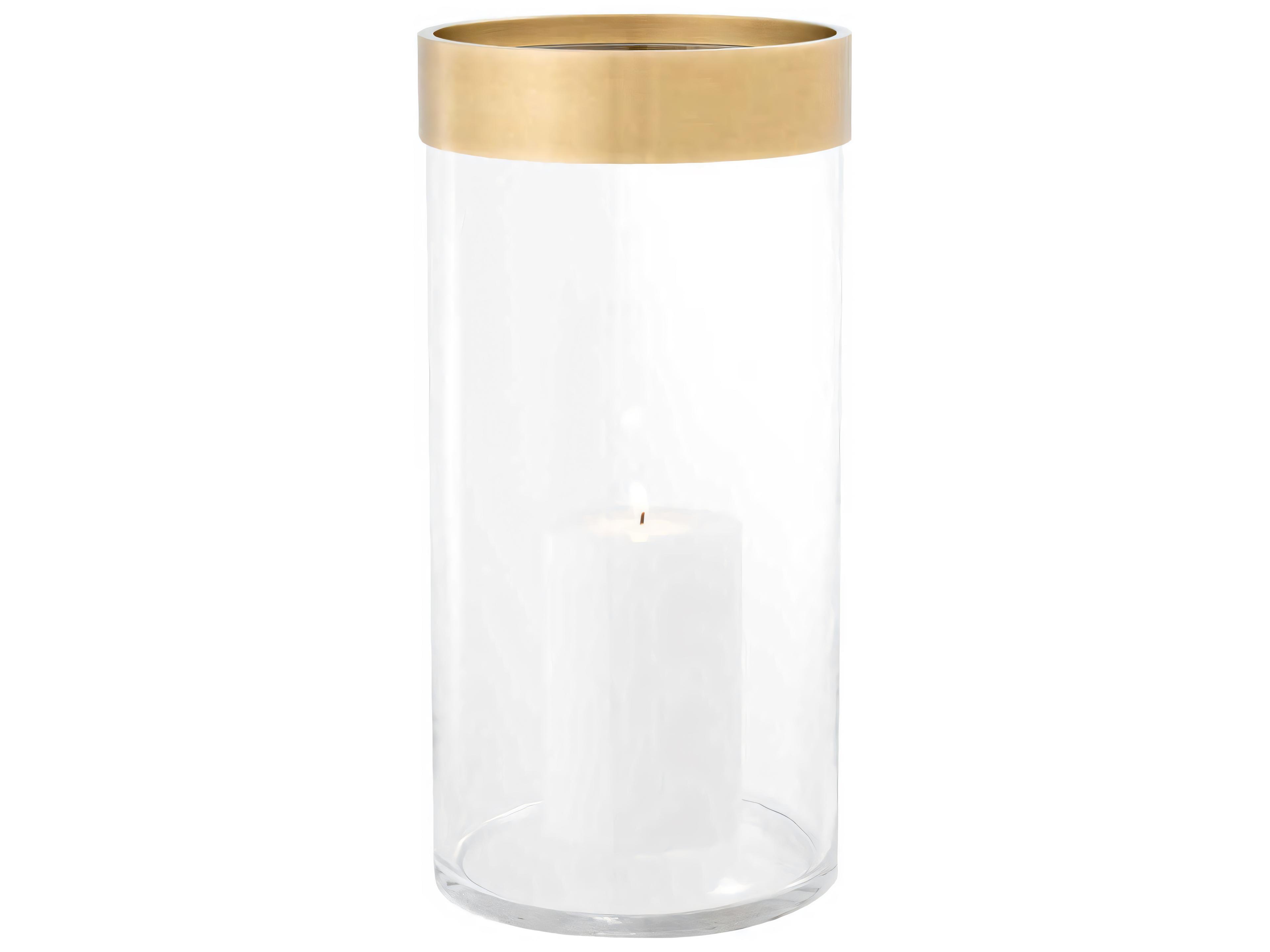 Vertex Hurricane Large Clear Glass and Brass