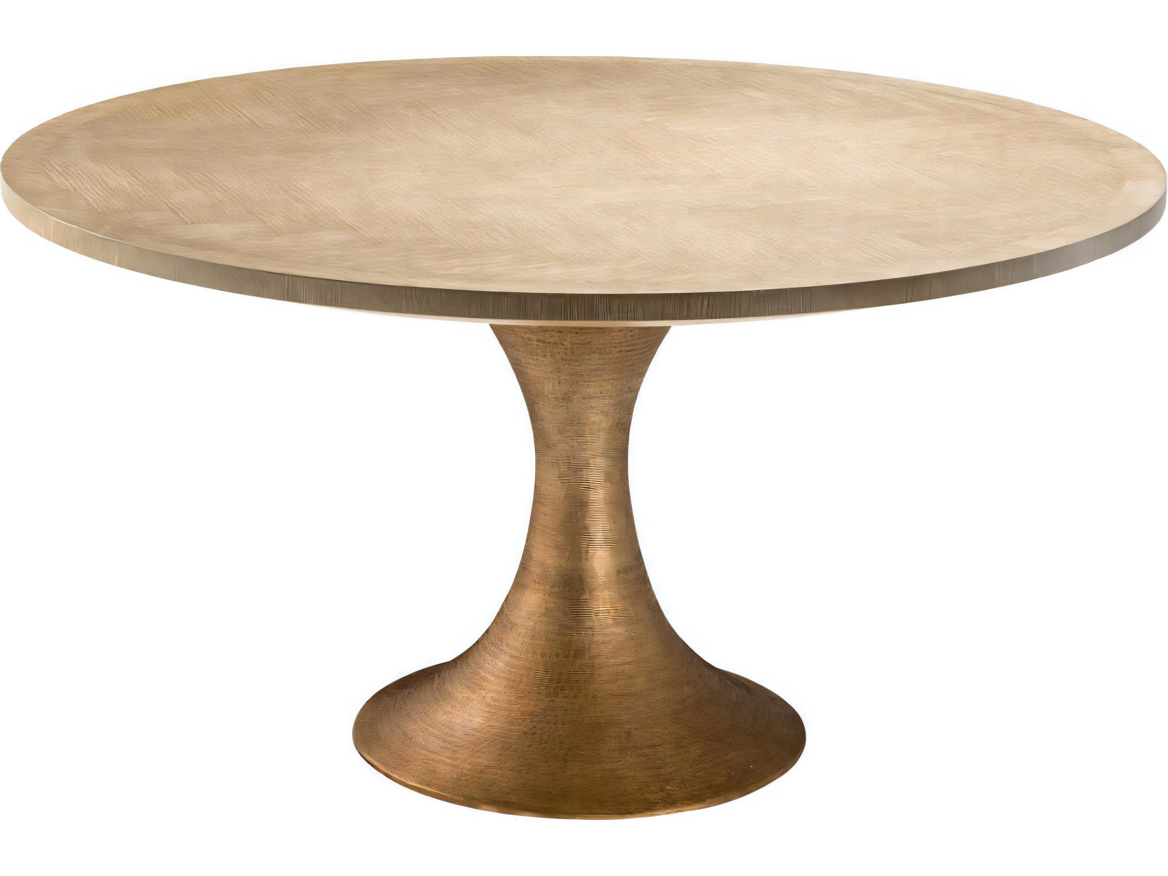 Eichholtz Melchior Round Washed Oak Veneer Dining Table