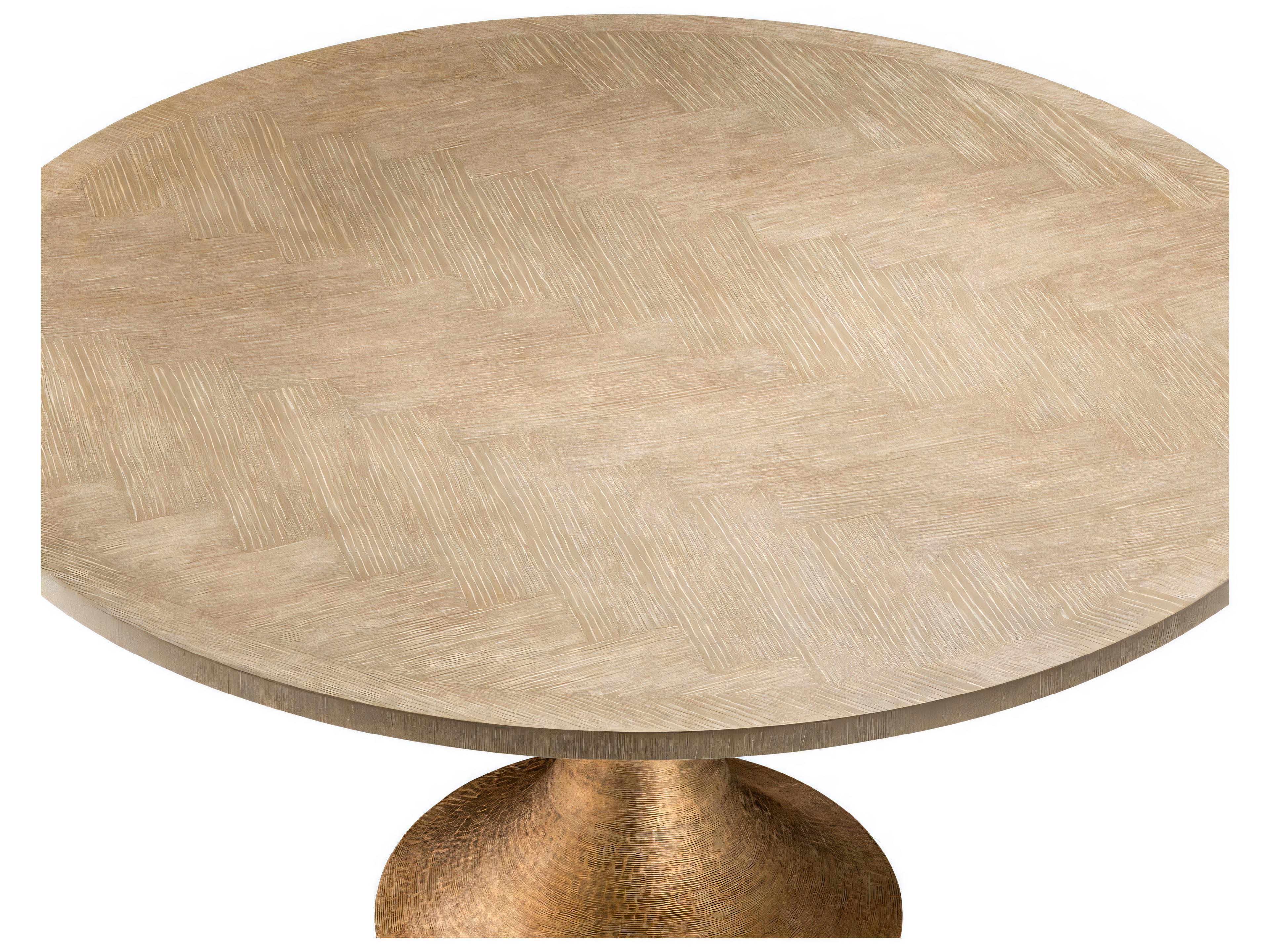 Eichholtz Melchior Round Washed Oak Veneer Dining Table