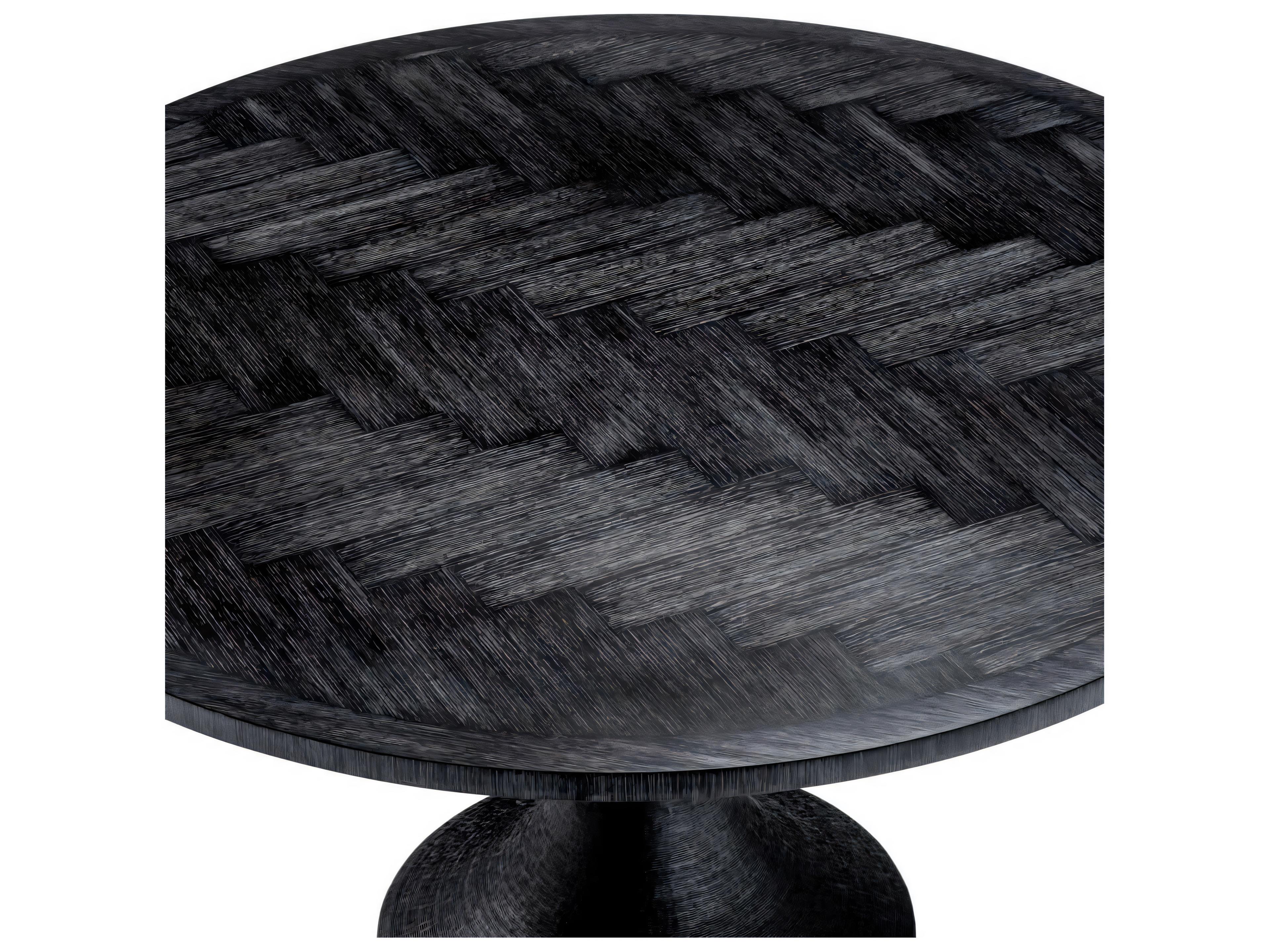 Eichholtz Melchior Round Charcoal Oak Veneer Dining Table