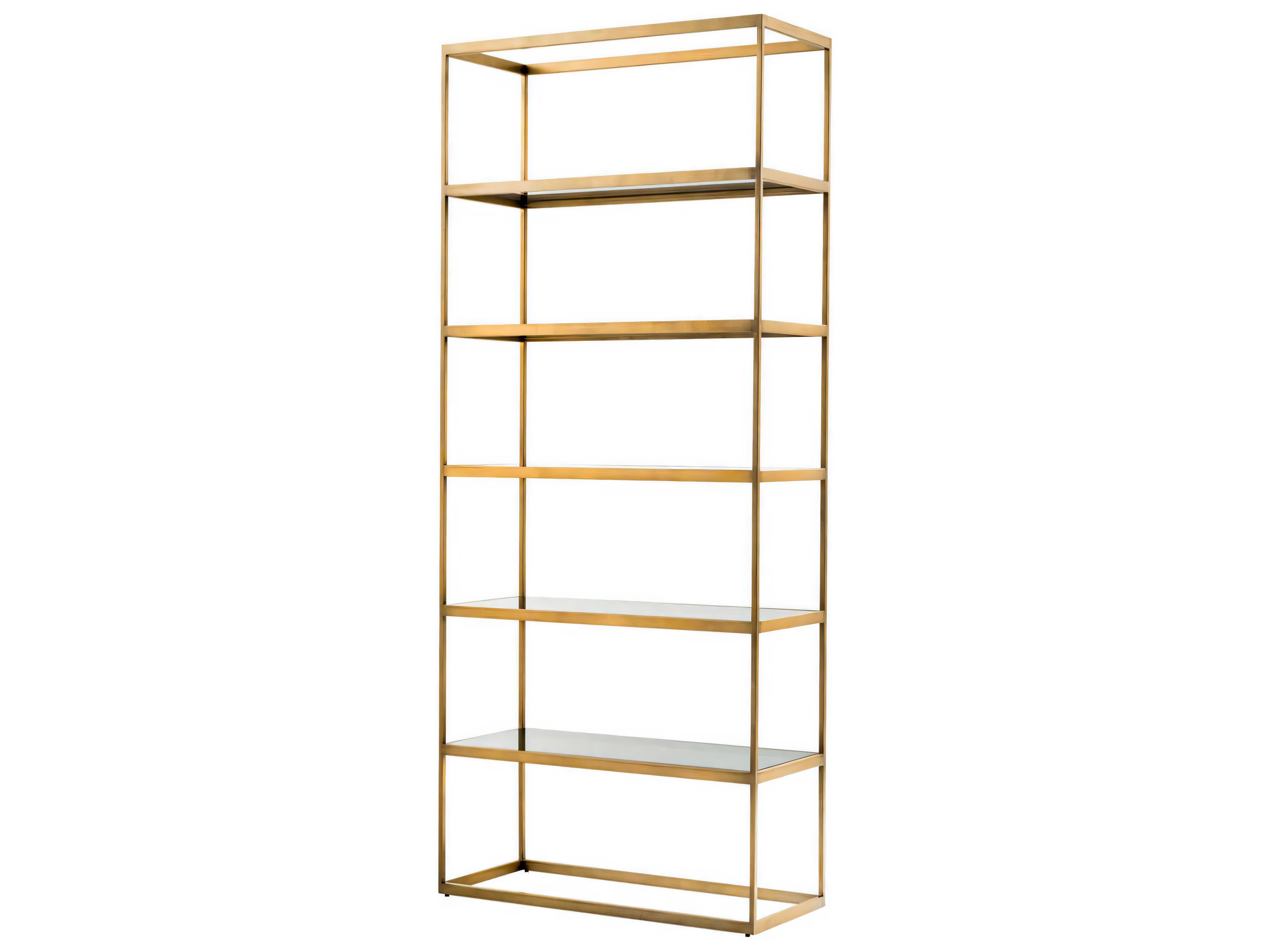 Omega Brushed Brass Smoke Glass Cabinet