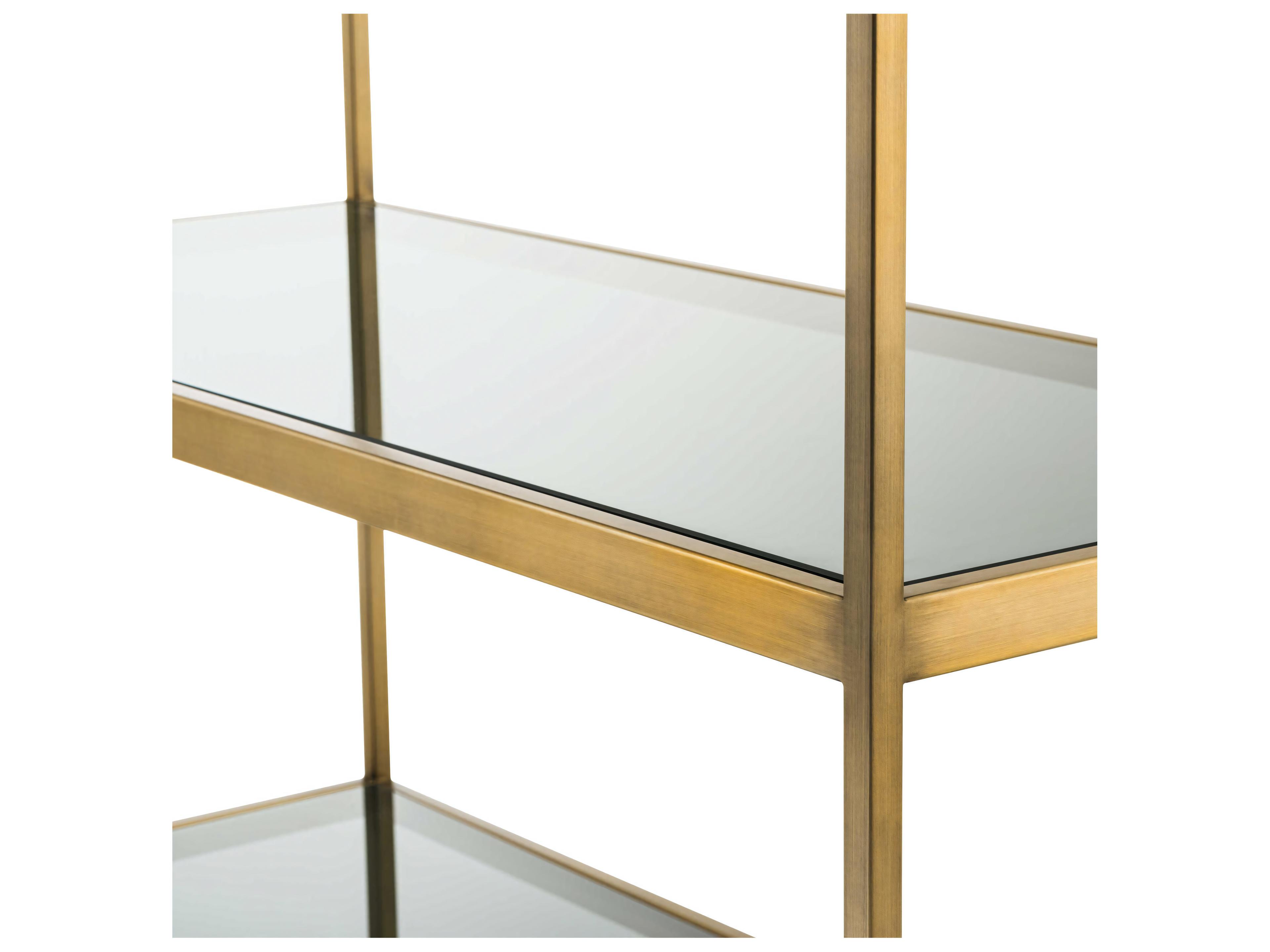 Eichholtz Omega Brushed Brass Smoke Glass Cabinet