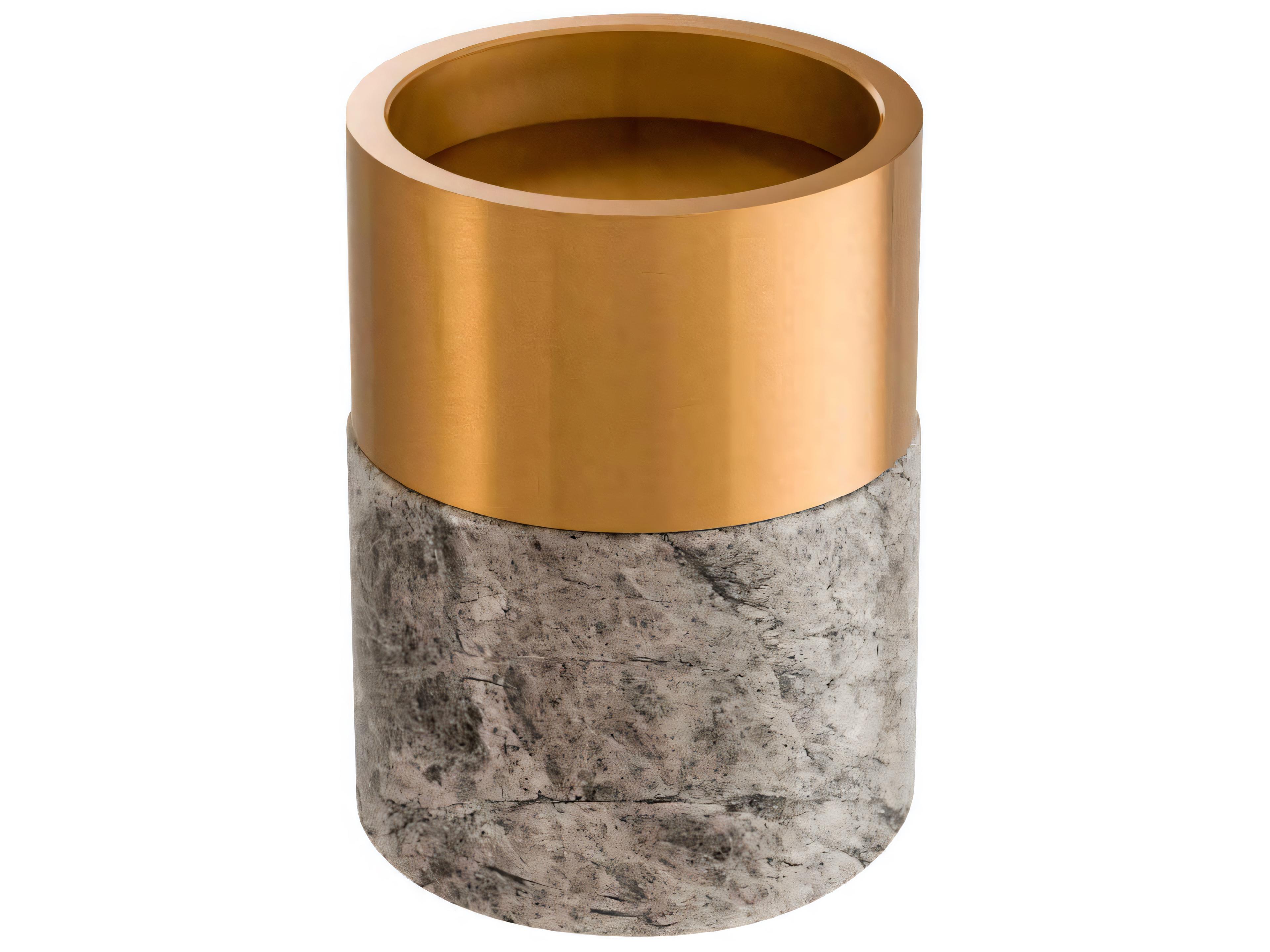 Eichholtz Sierra Grey Marble Brass Set of 3 Candle Holder