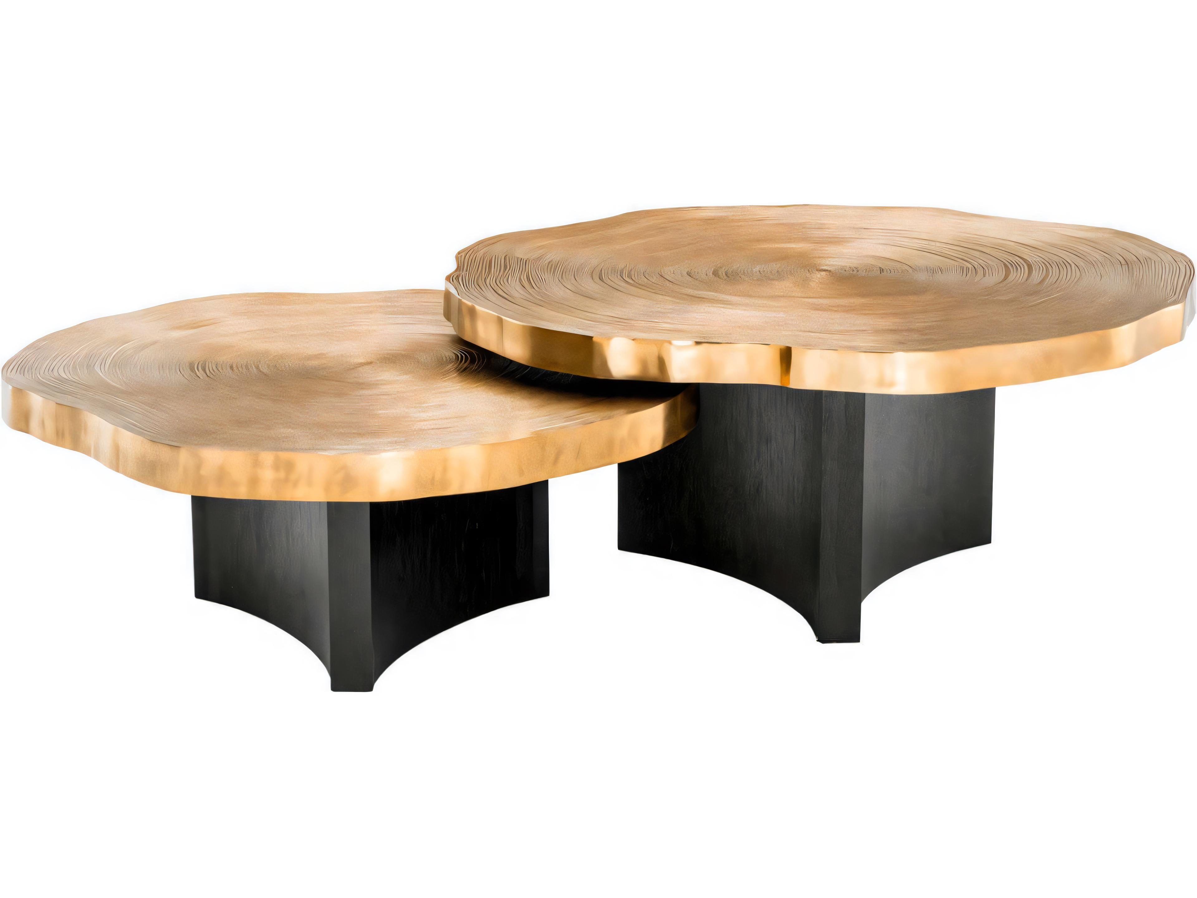 Thousand Oaks Coffee Table Set of 2 Organic Brass