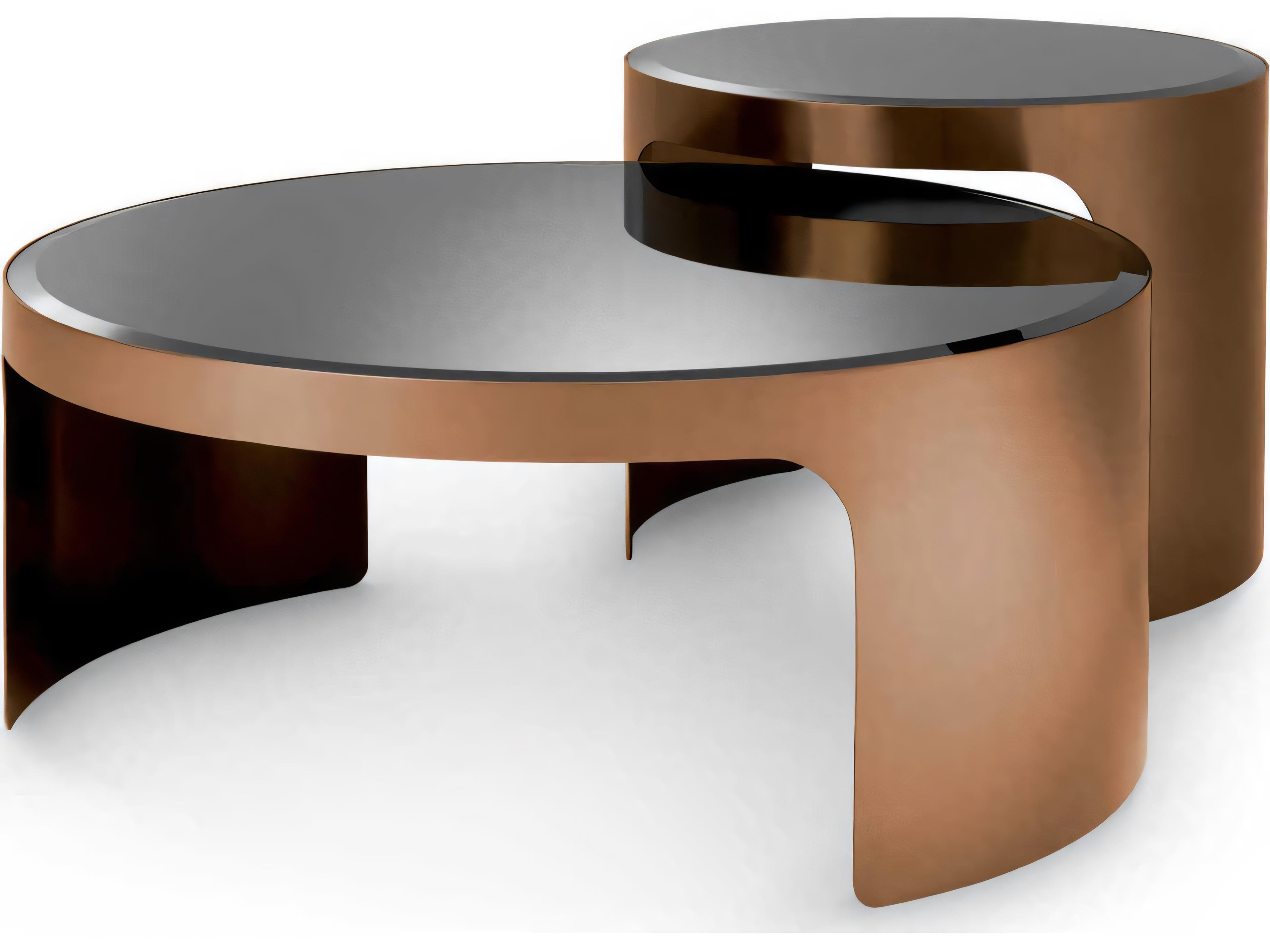 Piemonte Coffee Table Set of 2 Nesting Round Tables