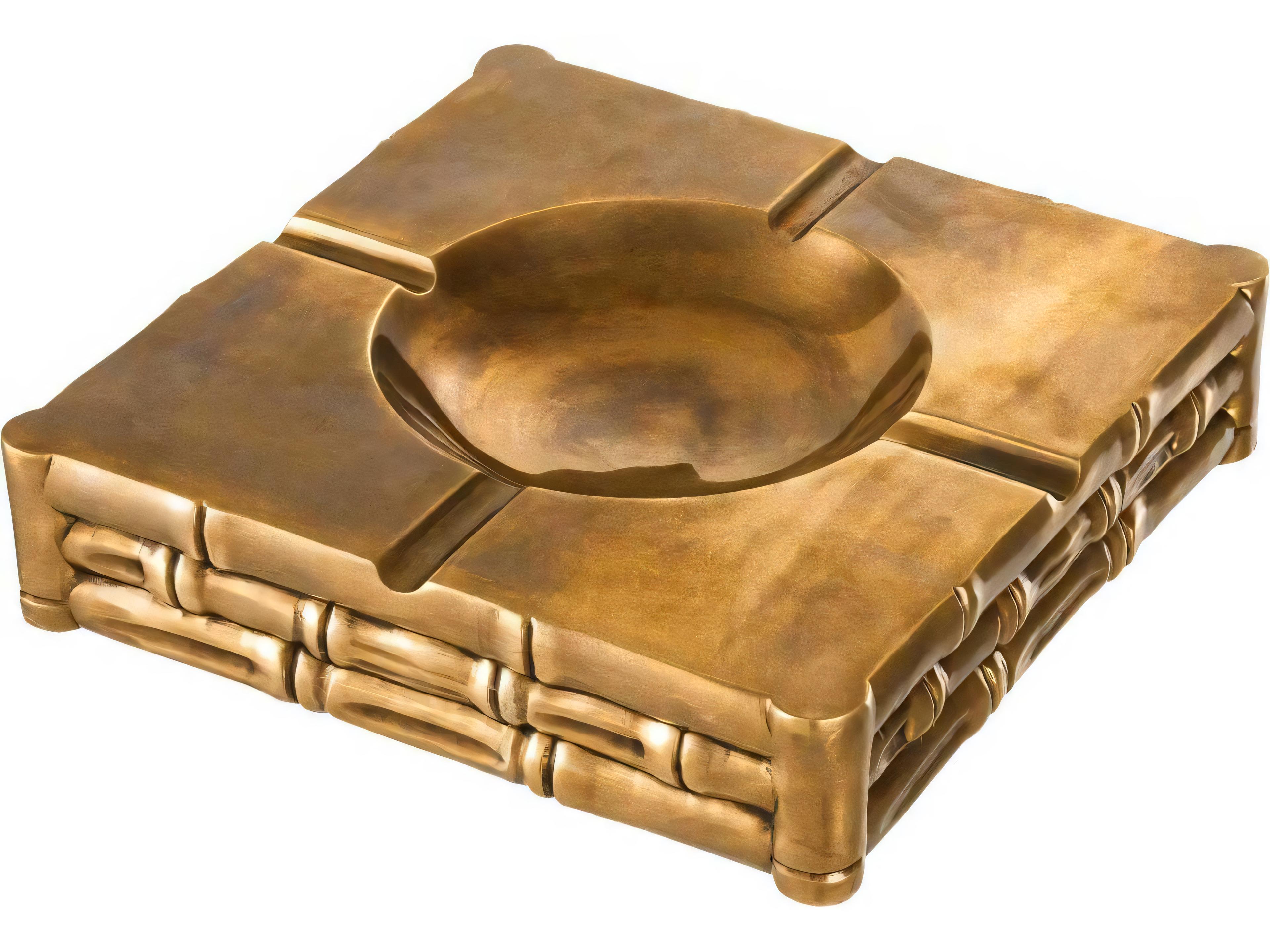Eichholtz Bamboo Vintage Brass Ashtray