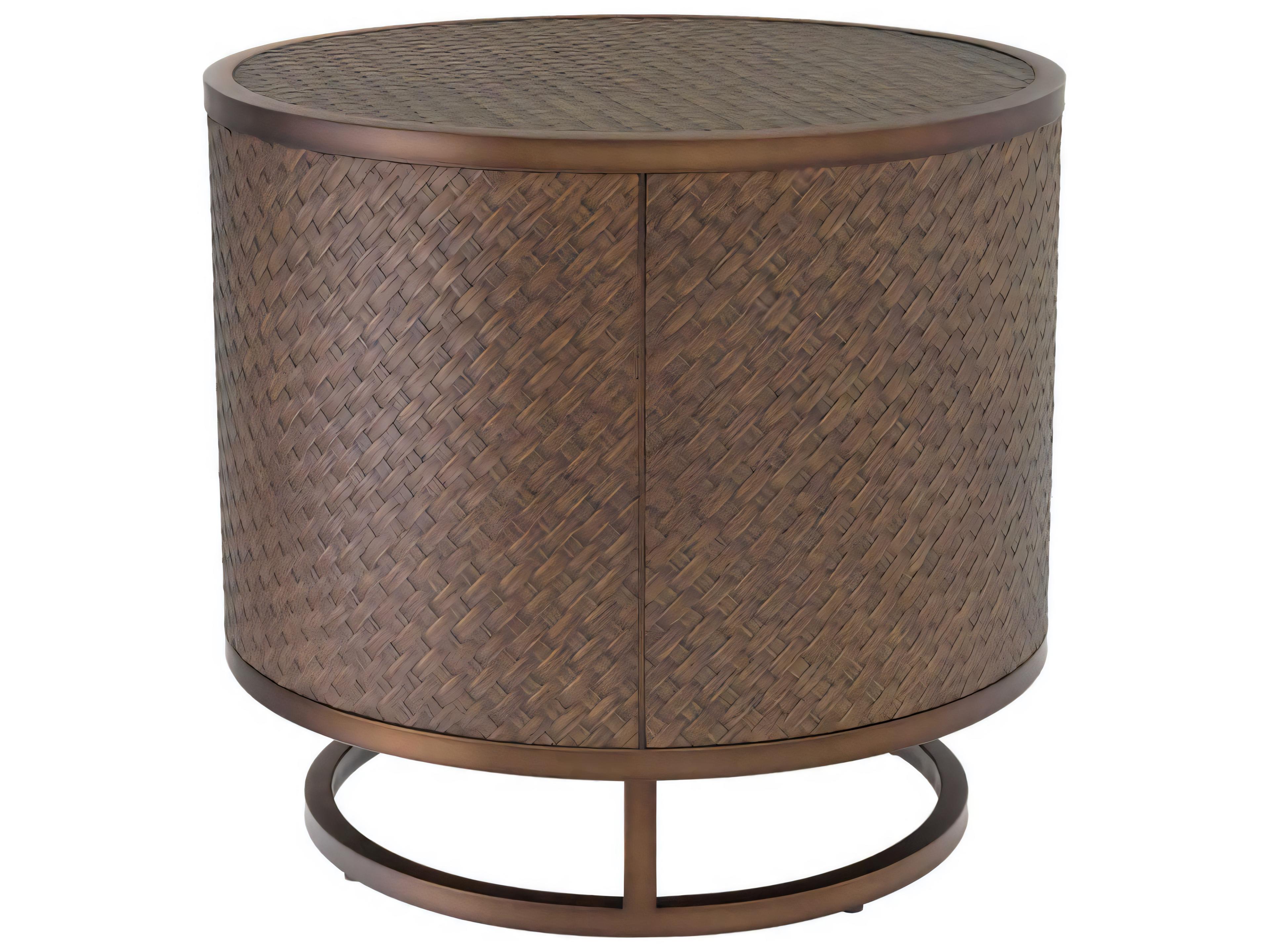 Napa Valley Woven Oak Veneer Side Table