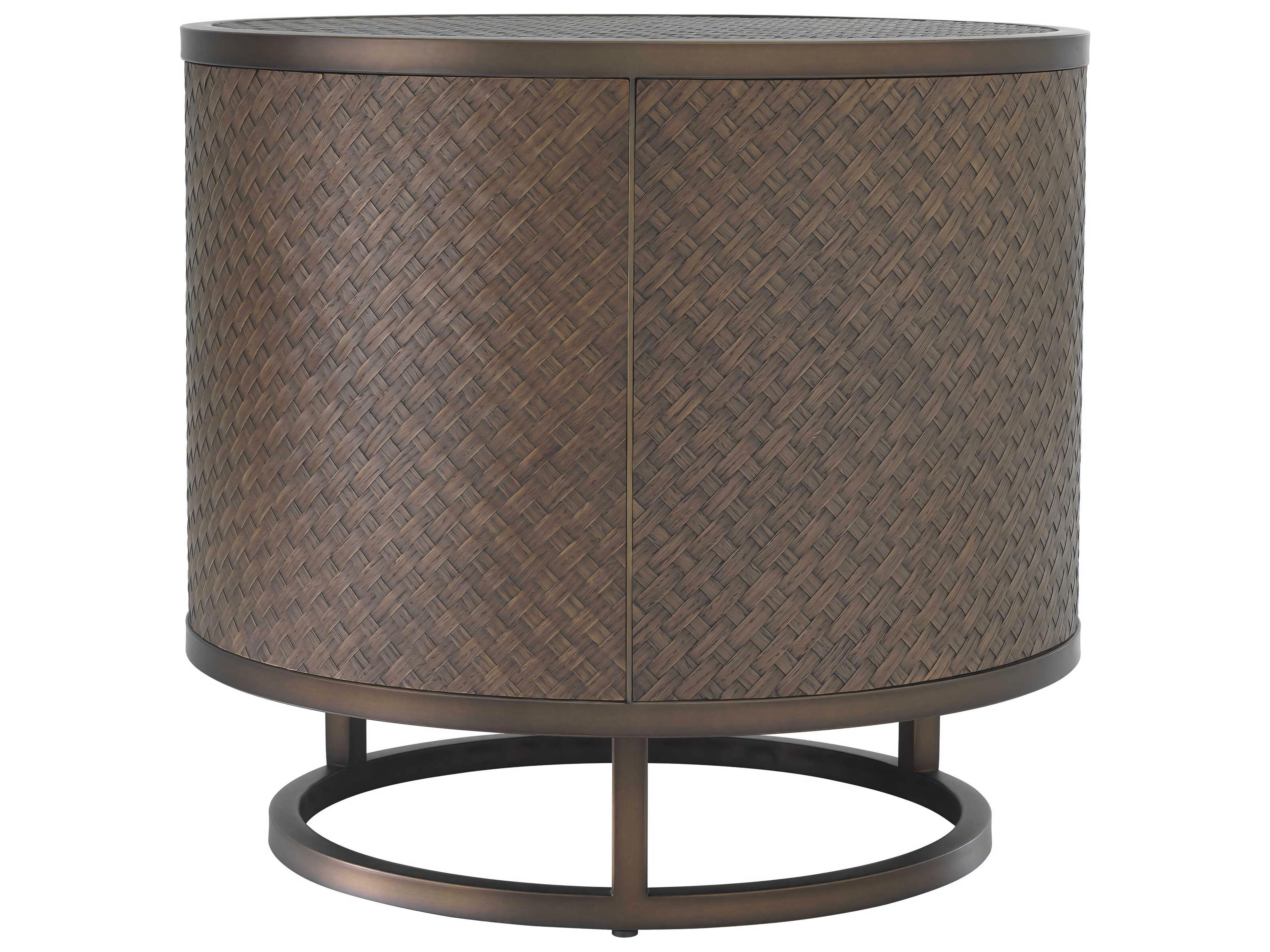 Eichholtz Napa Valley Woven Oak Veneer Side Table