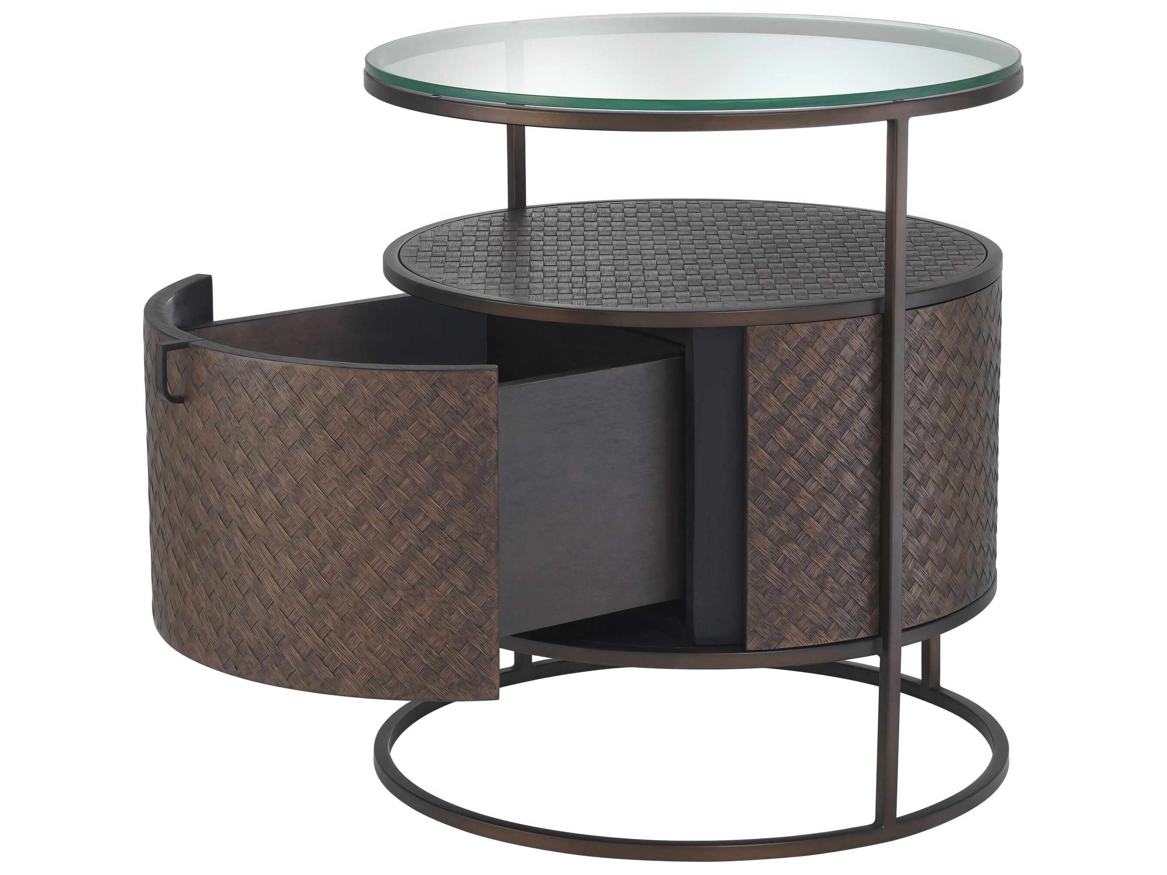 Eichholtz Napa Valley Woven Oak Veneer Nightstand