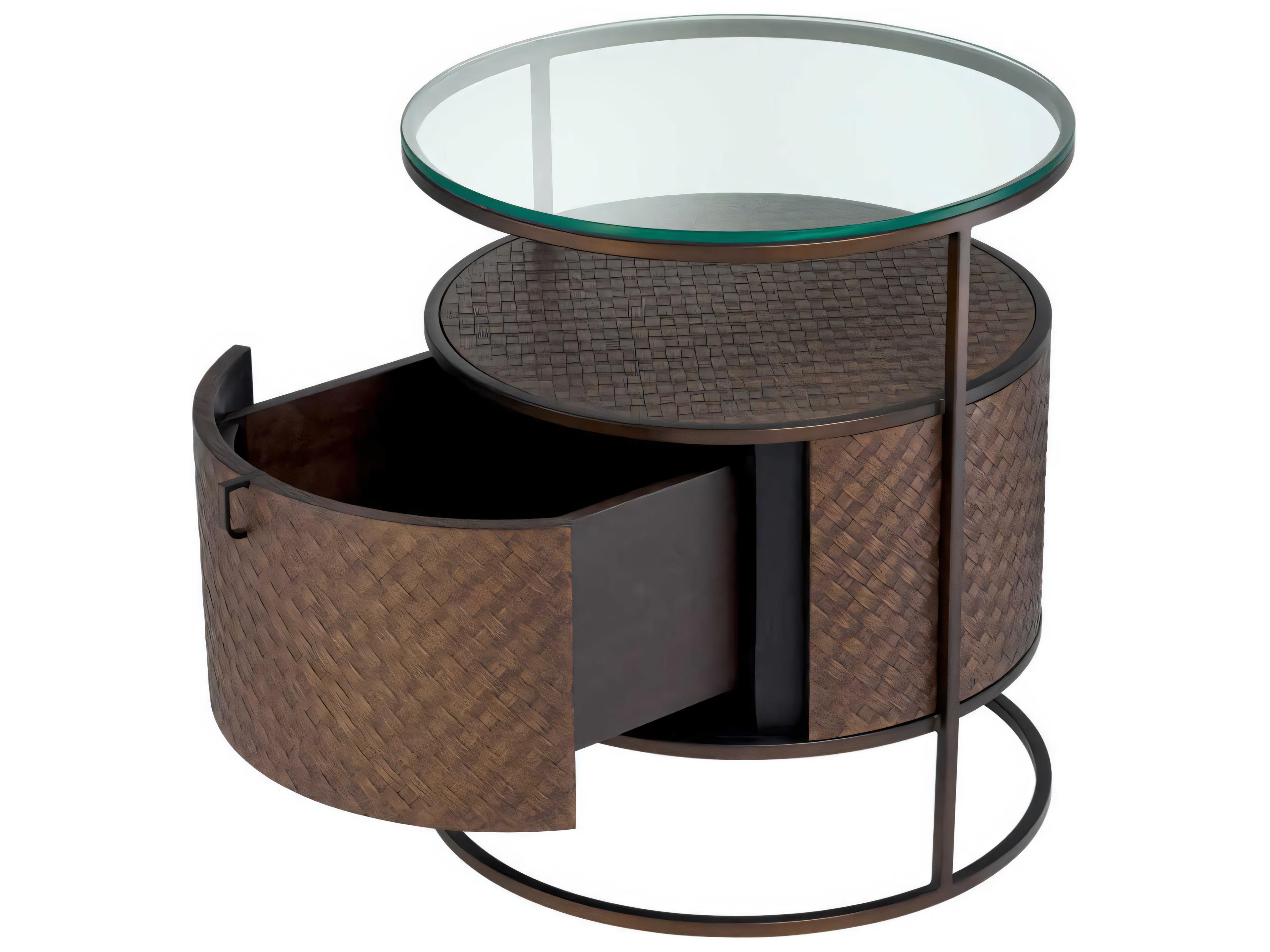 Eichholtz Napa Valley Woven Oak Veneer Nightstand