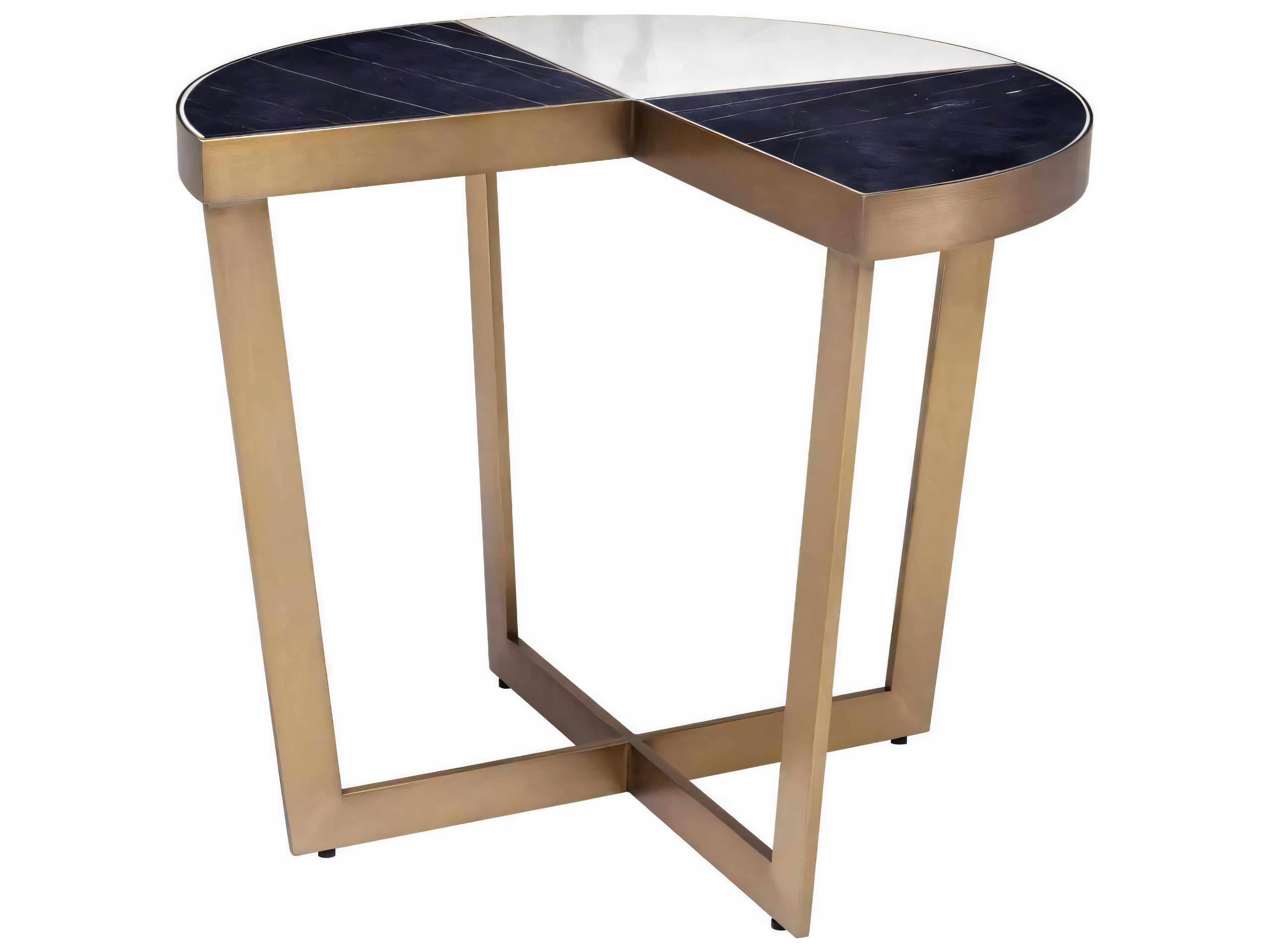 Eichholtz Turino Brushed Brass Black Marble Side Table