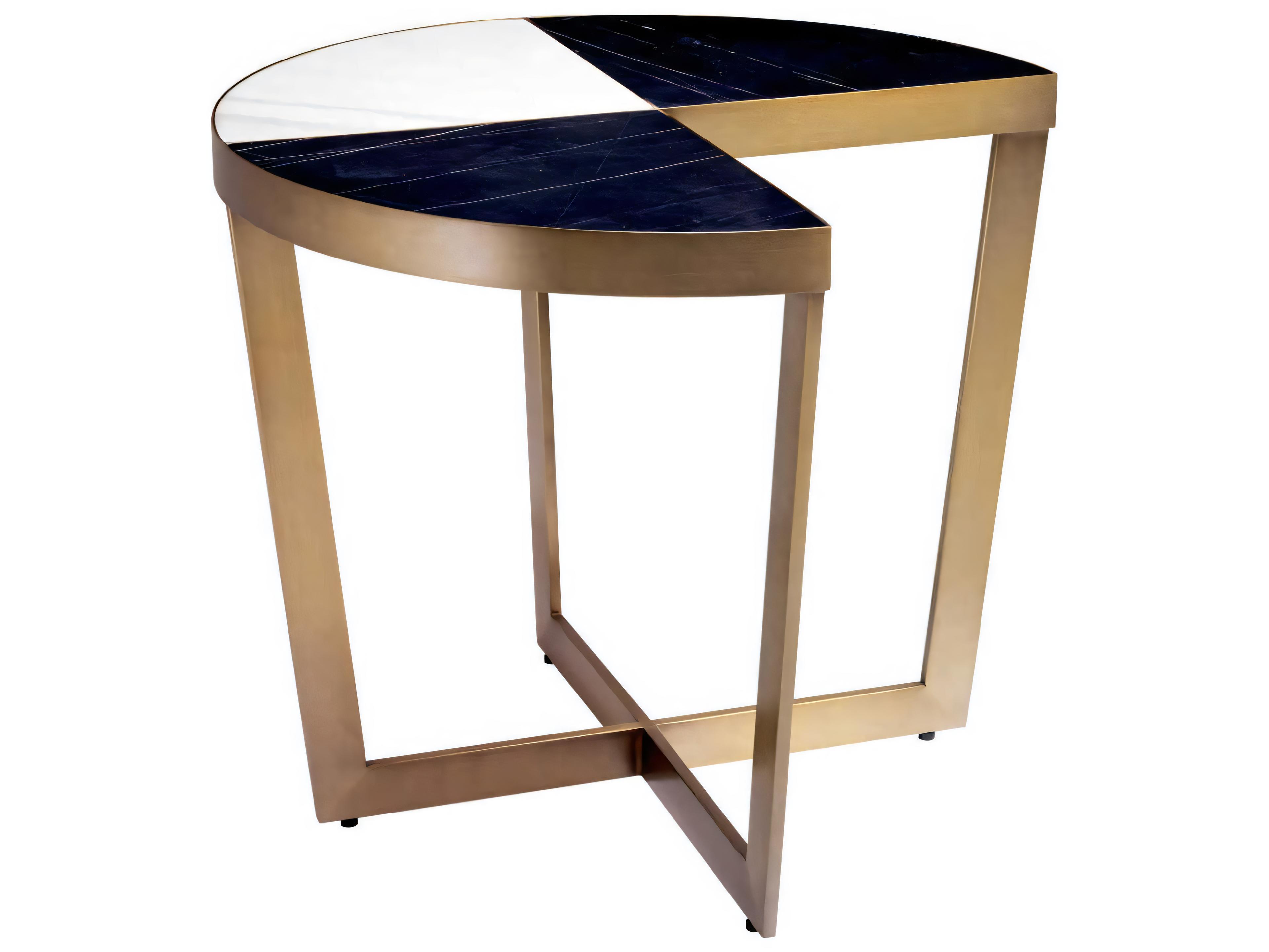 Eichholtz Turino Brushed Brass Black Marble Side Table