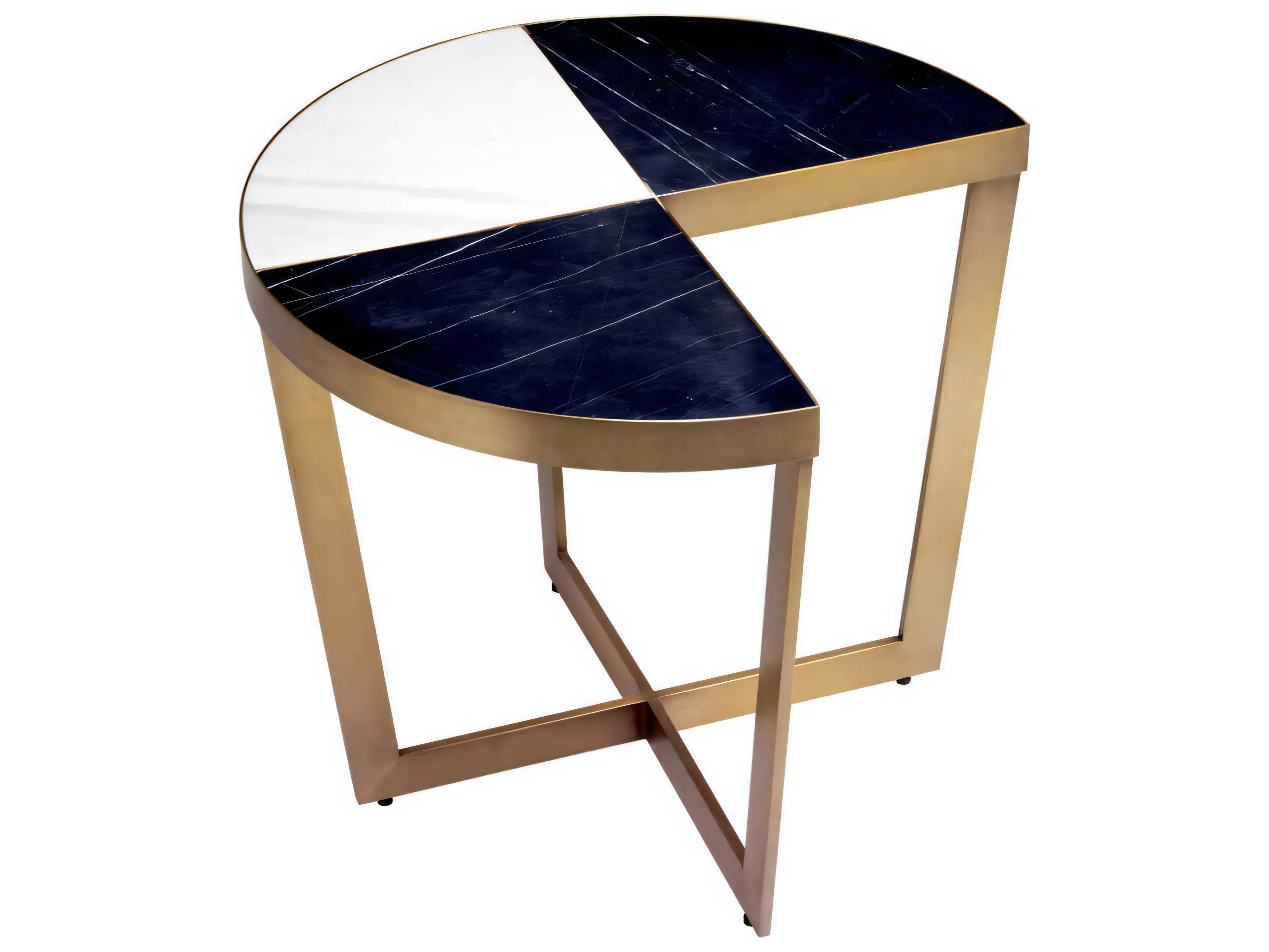 Eichholtz Turino Brushed Brass Black Marble Side Table