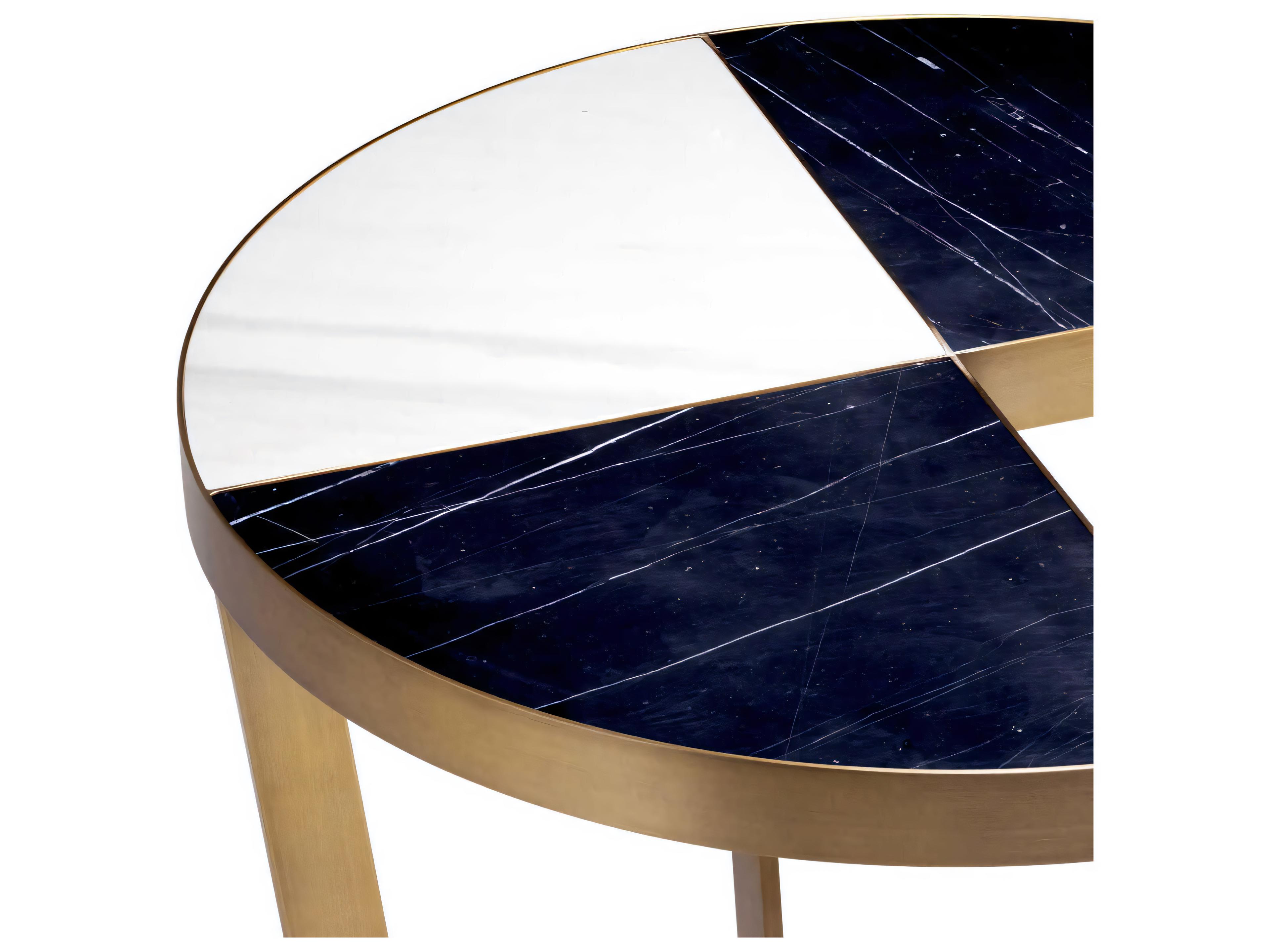 Eichholtz Turino Brushed Brass Black Marble Side Table