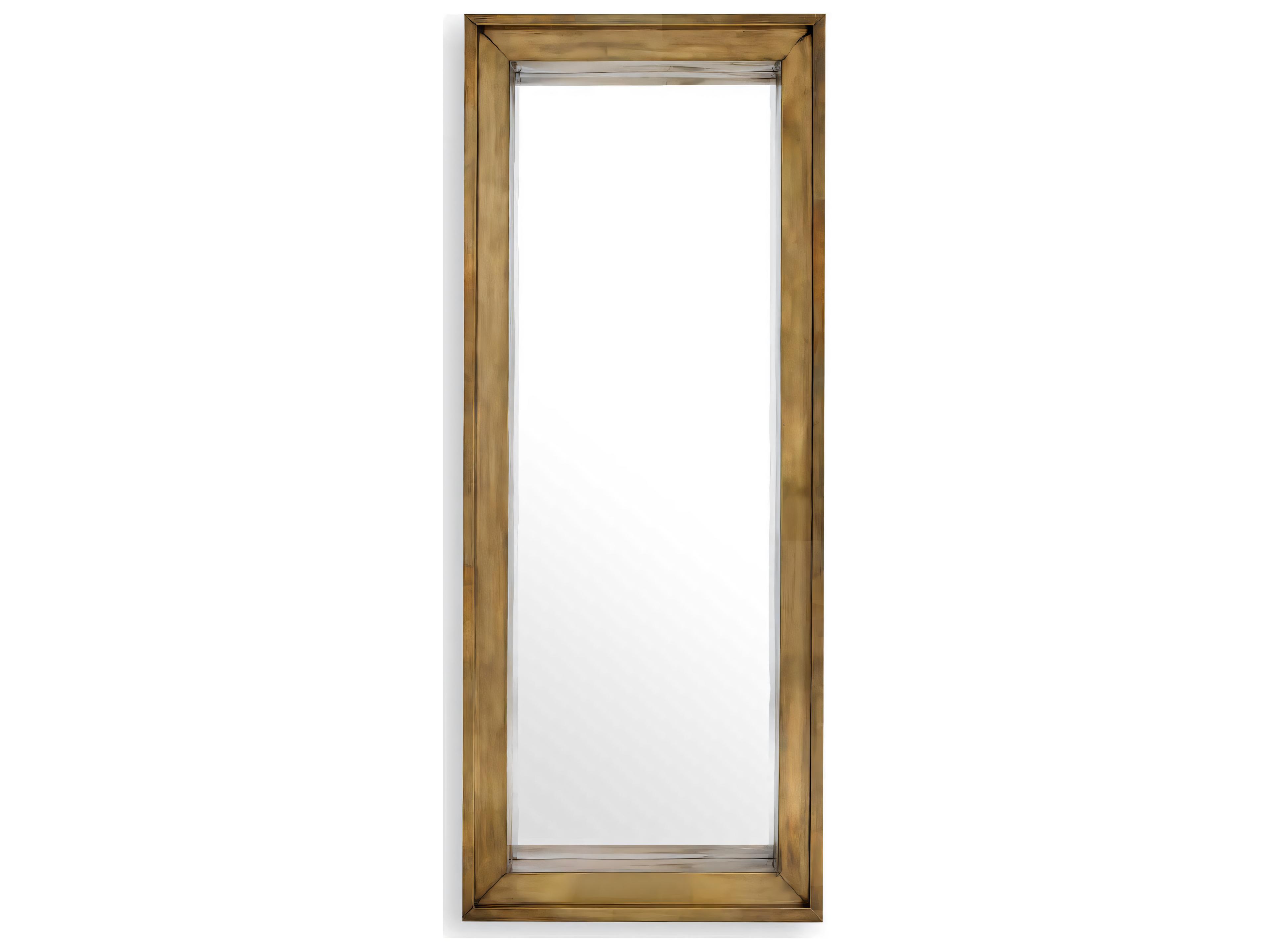 Magenta Rectangular L Wall Mirror Vintage Brass