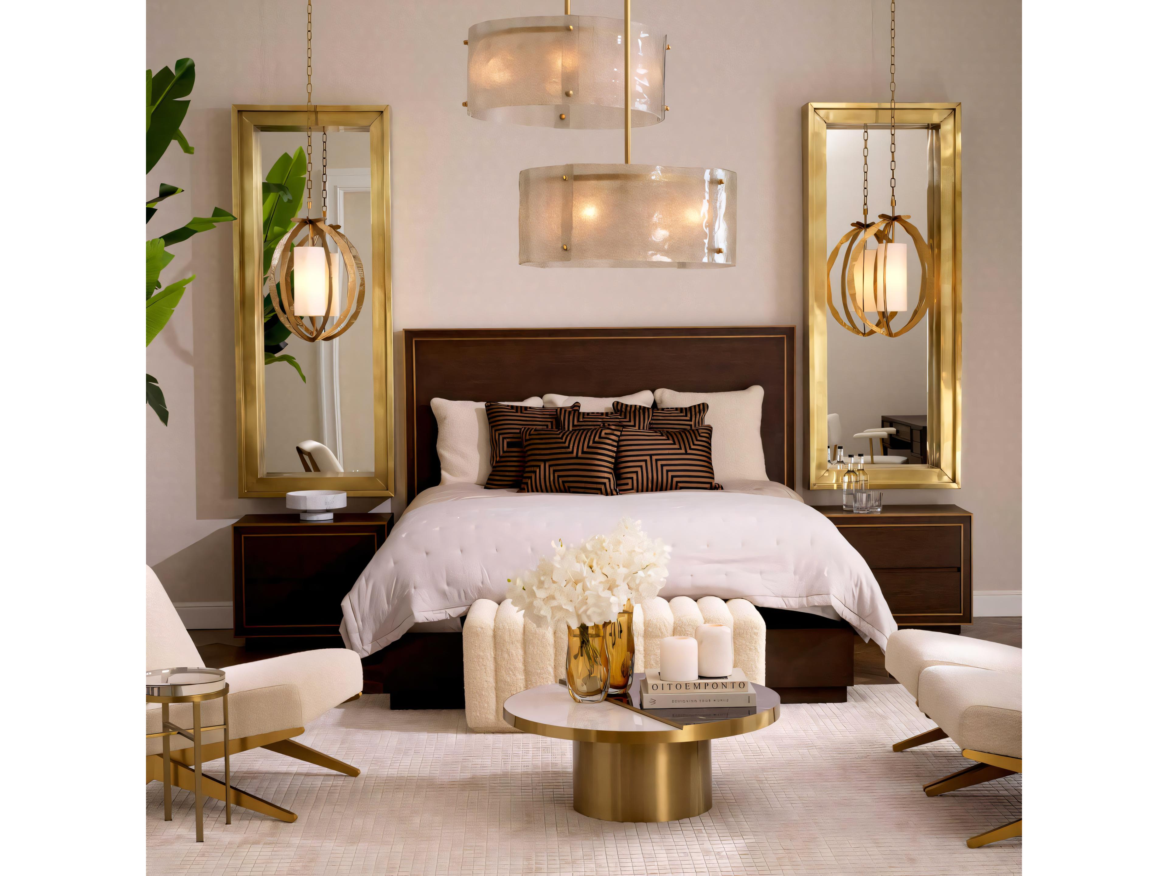 Eichholtz Magenta L Rectangular Vintage Brass Mirror