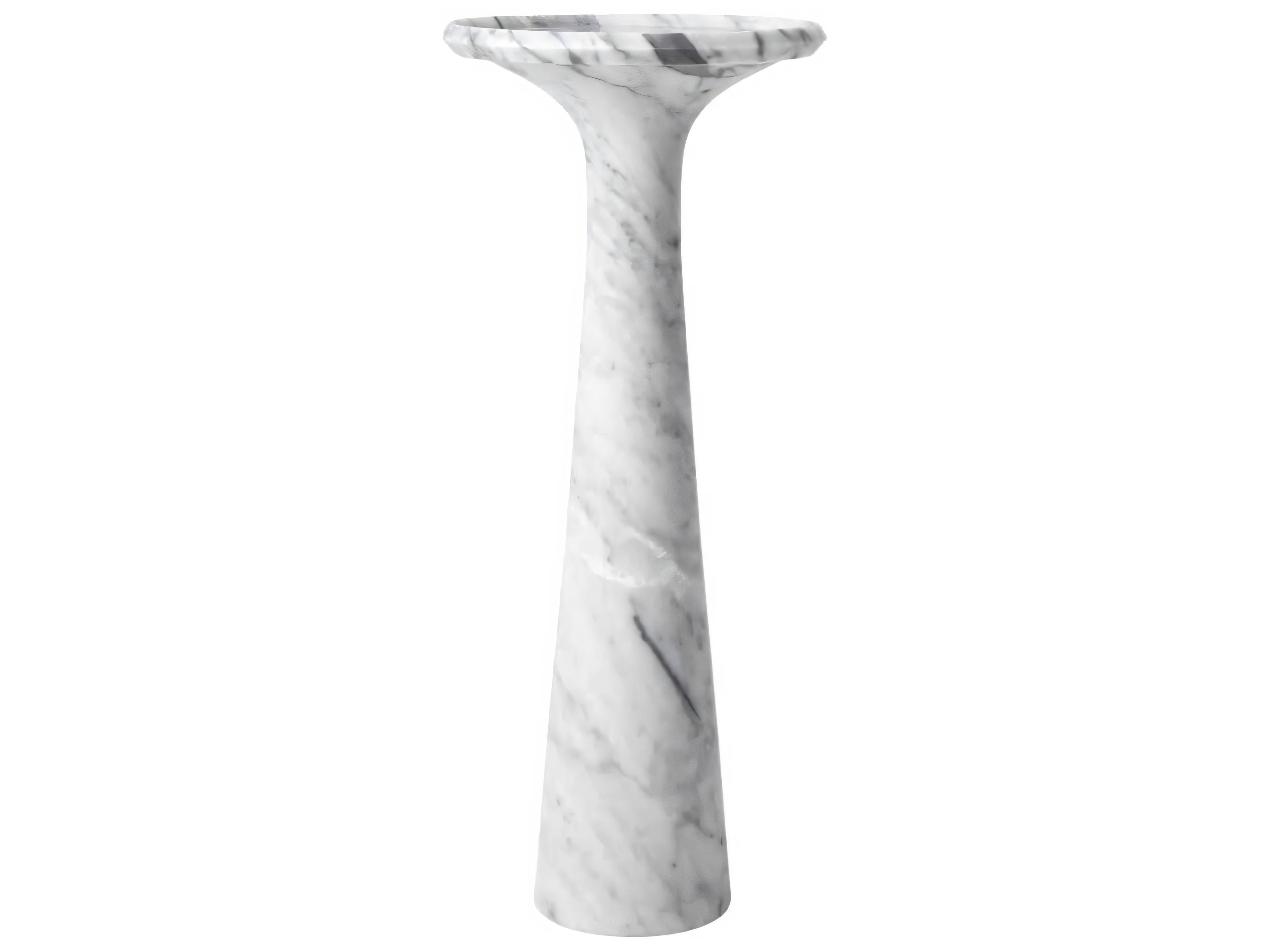 Eichholtz Pompano High White Carrera Marble Side Table
