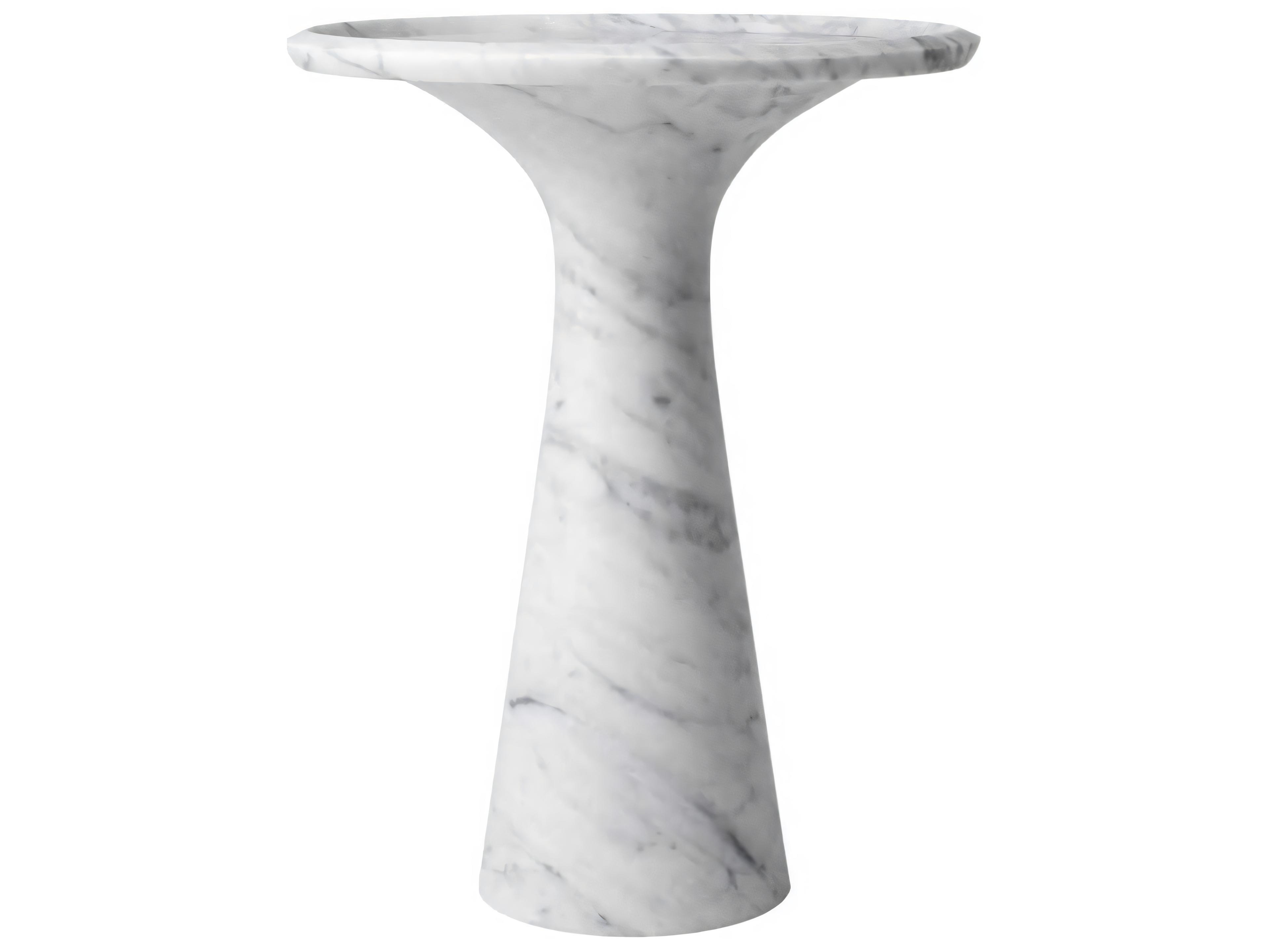 Eichholtz Pompano Low White Carrera Marble Side Table