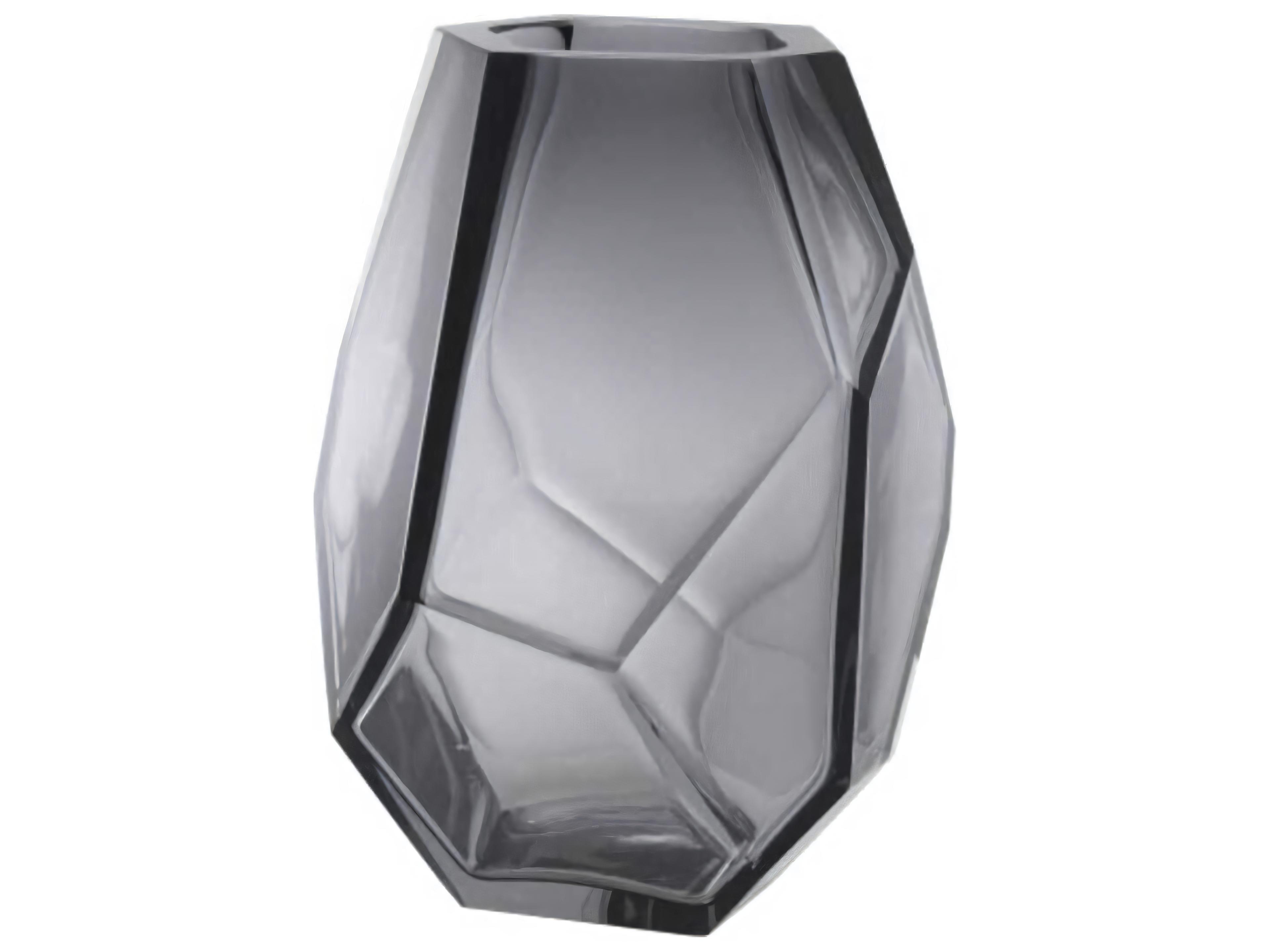 Martina Vase Grey Hand Blown Glass