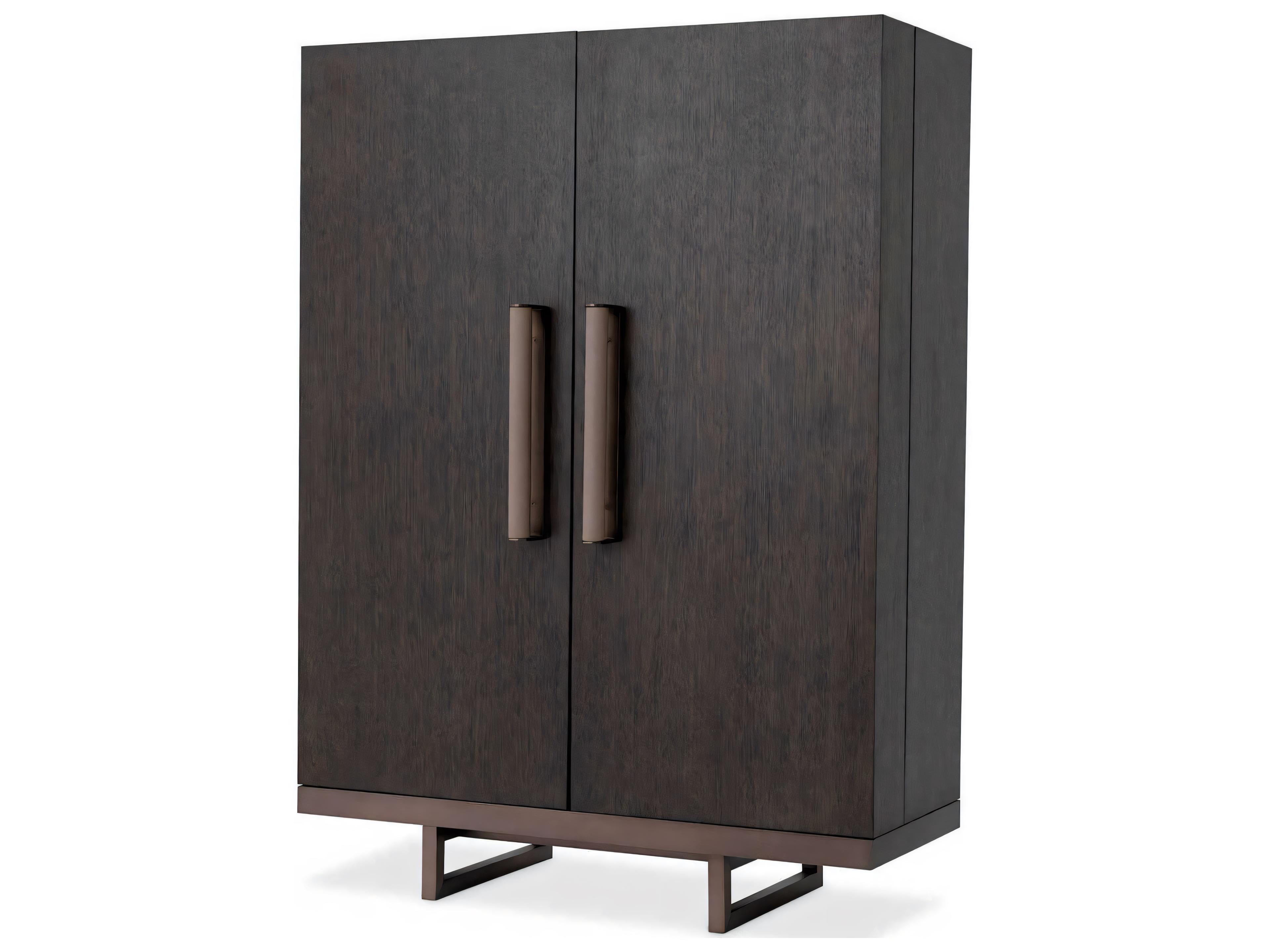 Harrison Mocha Str Oak Ven Med Bronze Bar Cabinet