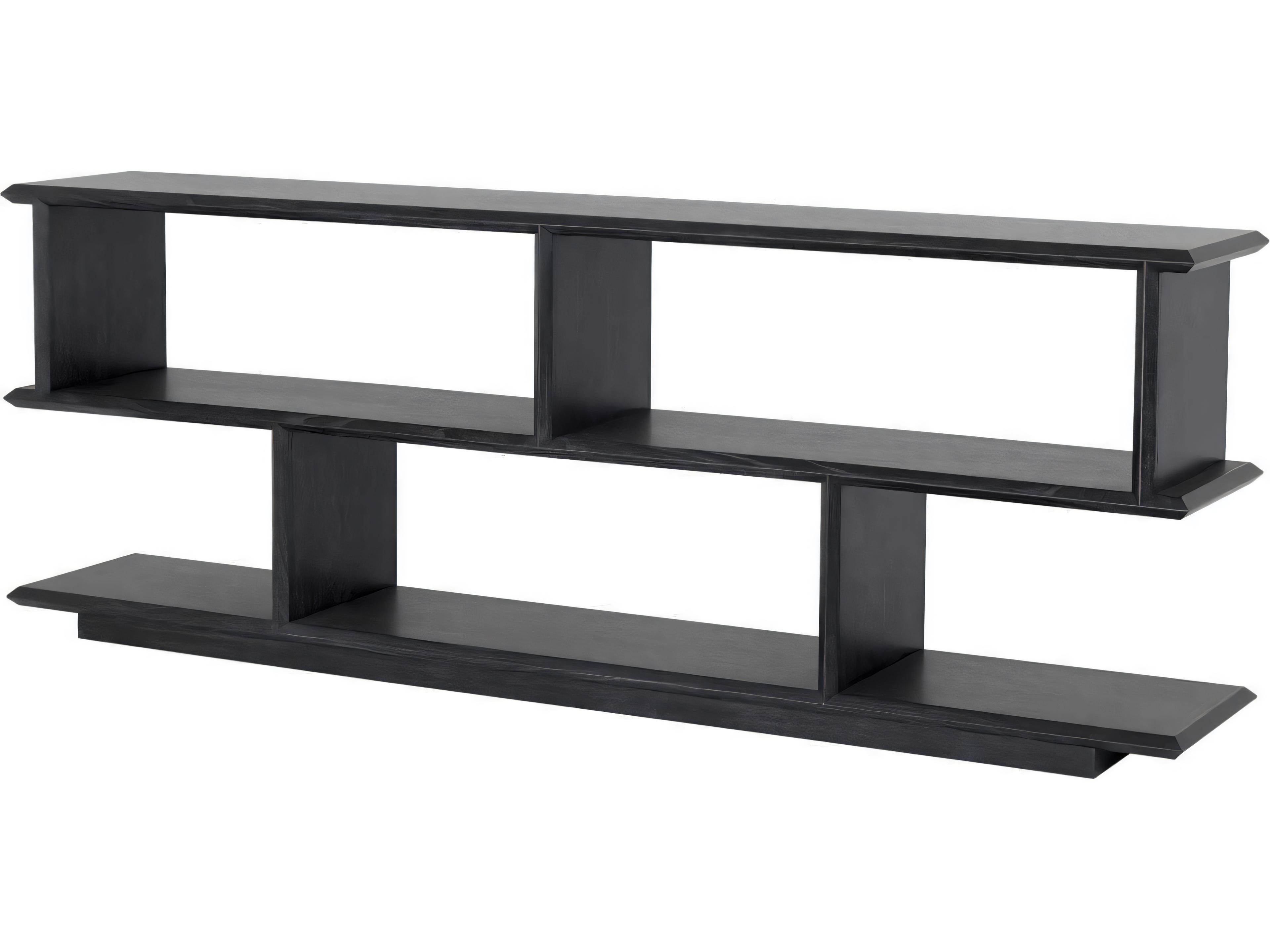 Garcia Low Charcoal Grey Oak Veneer Cabinet