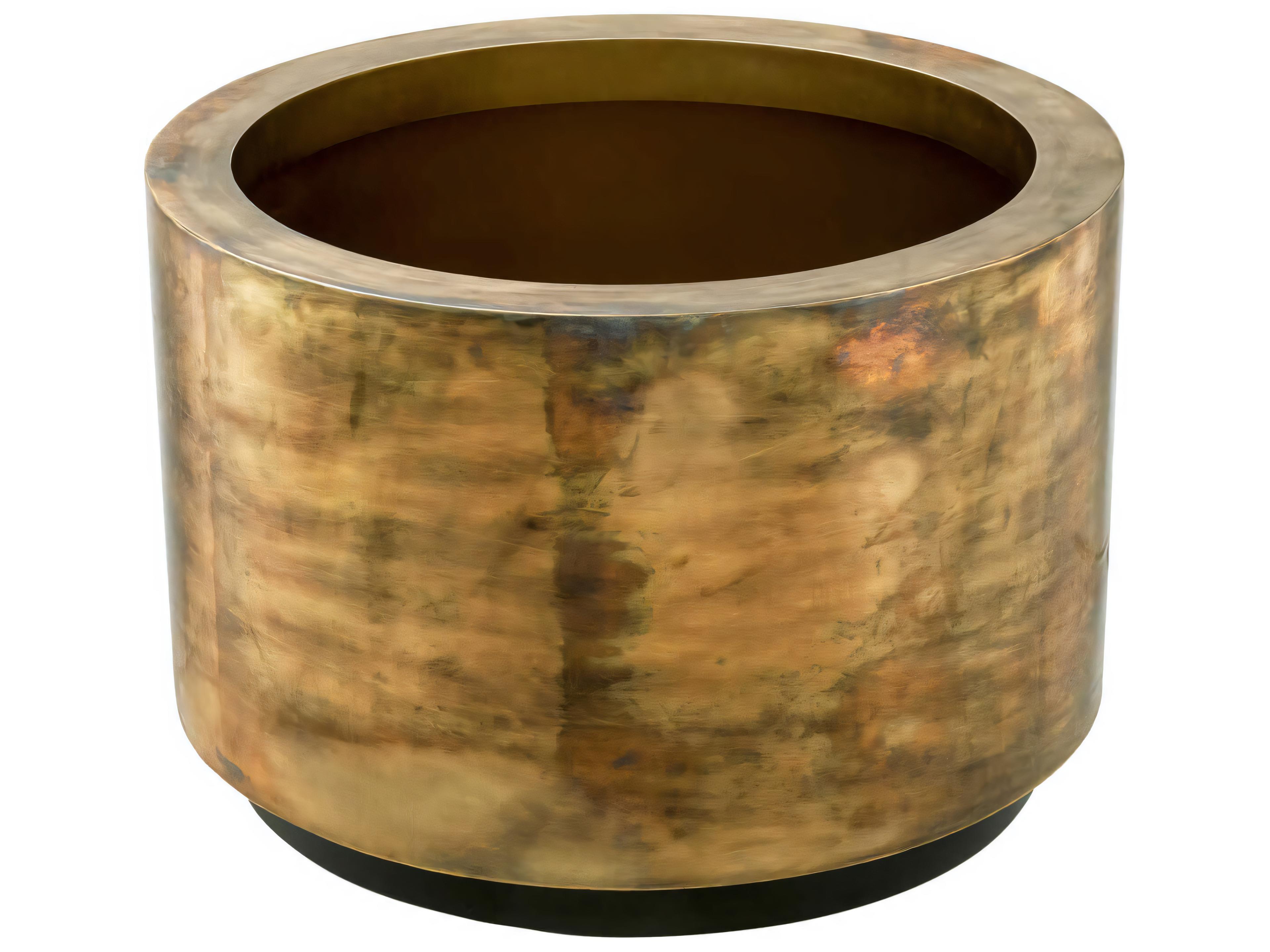 Eichholtz Jasper L Round Vintage Brass Planter