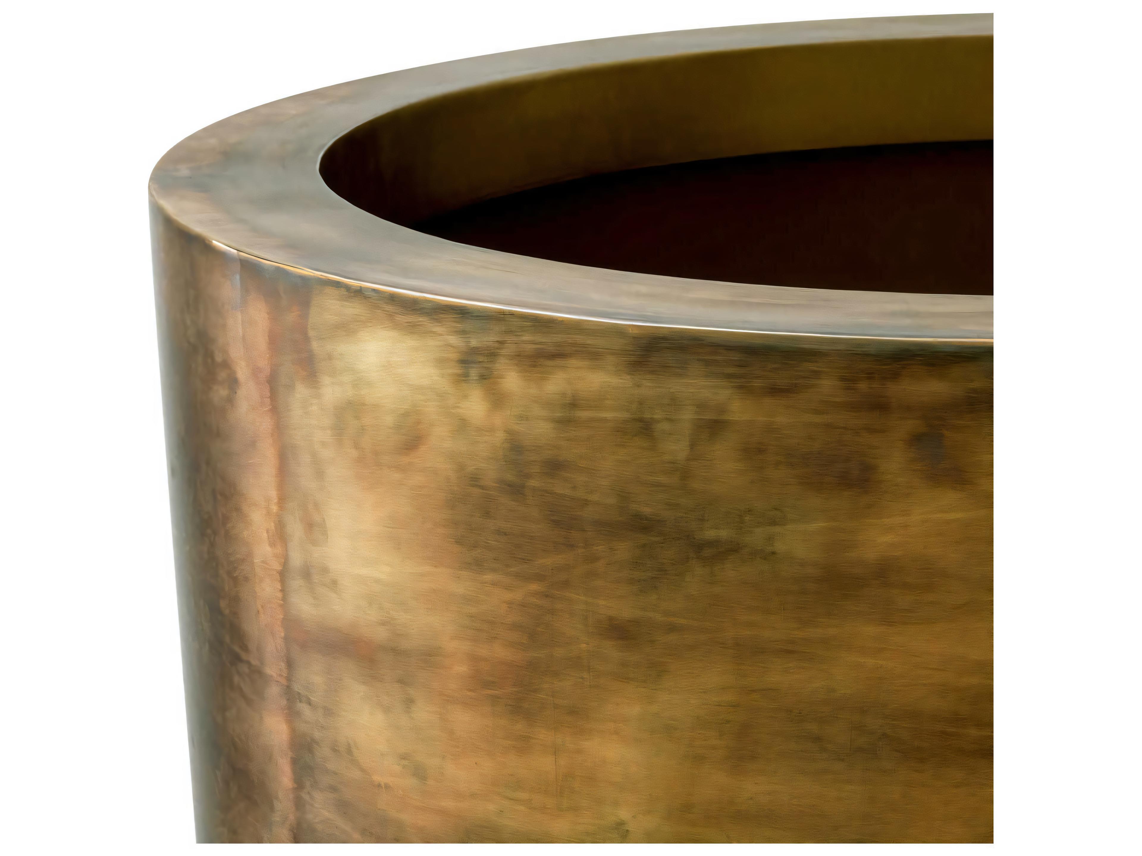 Eichholtz Jasper L Round Vintage Brass Planter