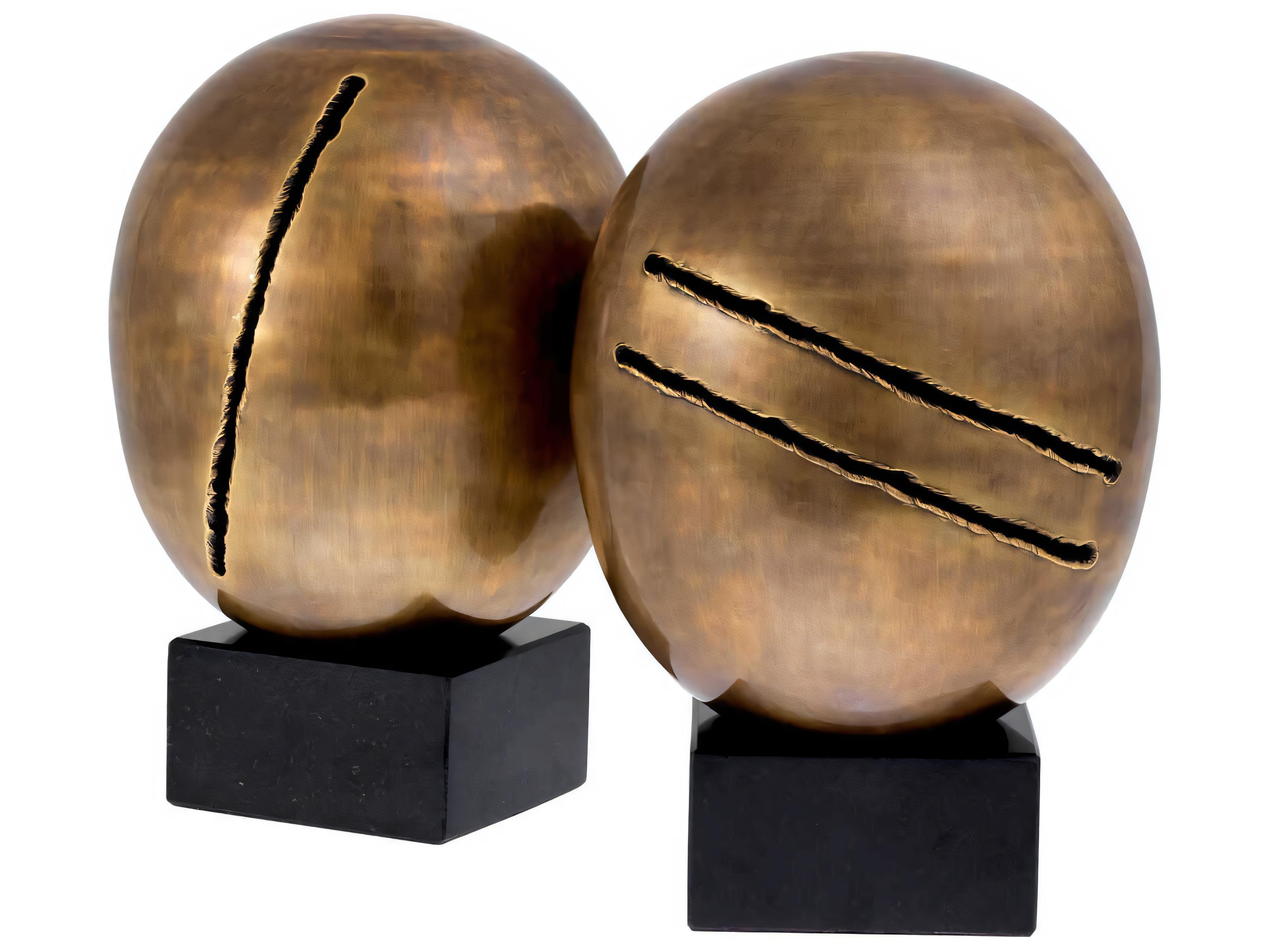 Artistic Vintage Brass Object Set of 2