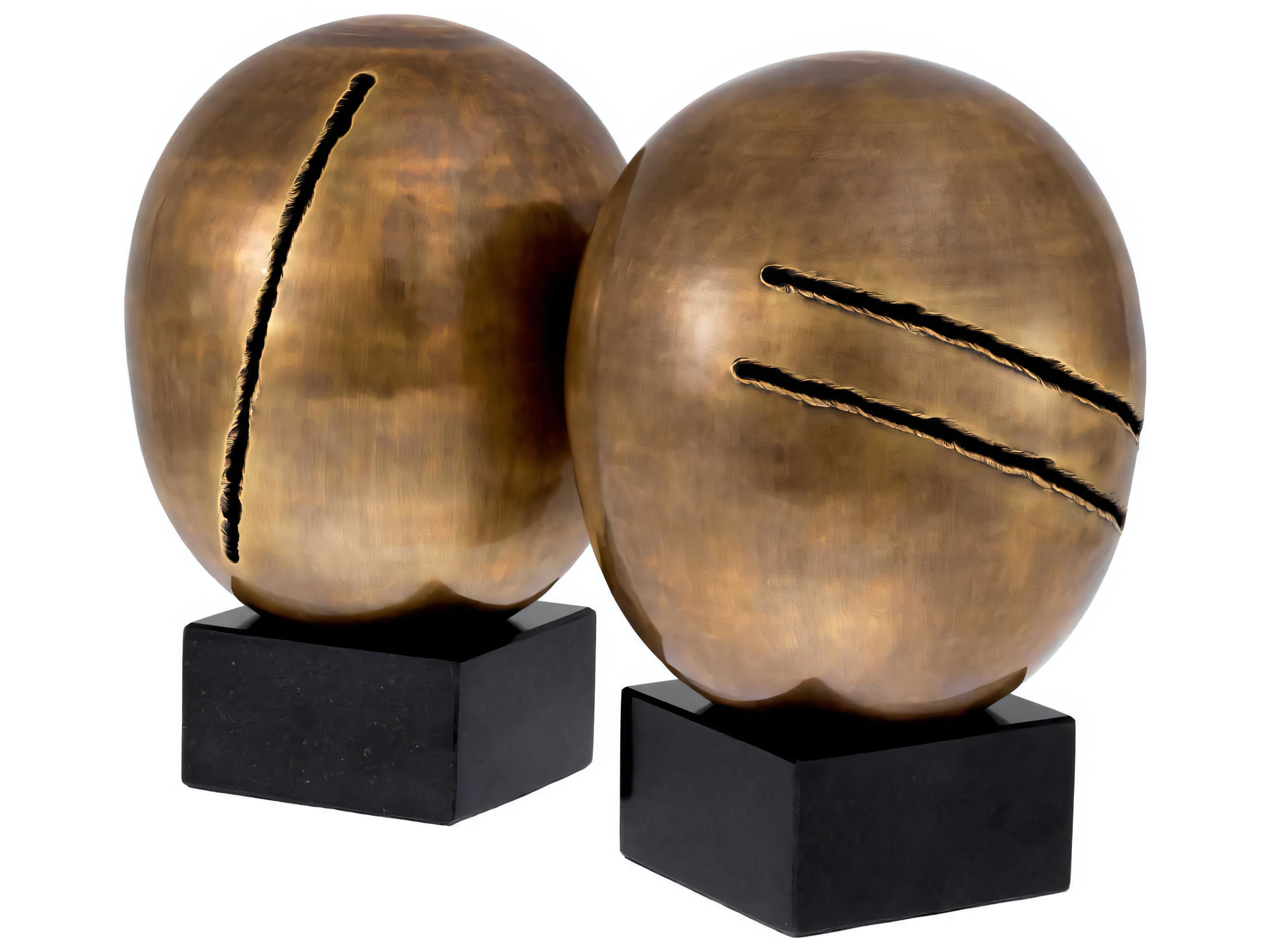 Eichholtz Artistic Vintage Brass Object Set of 2