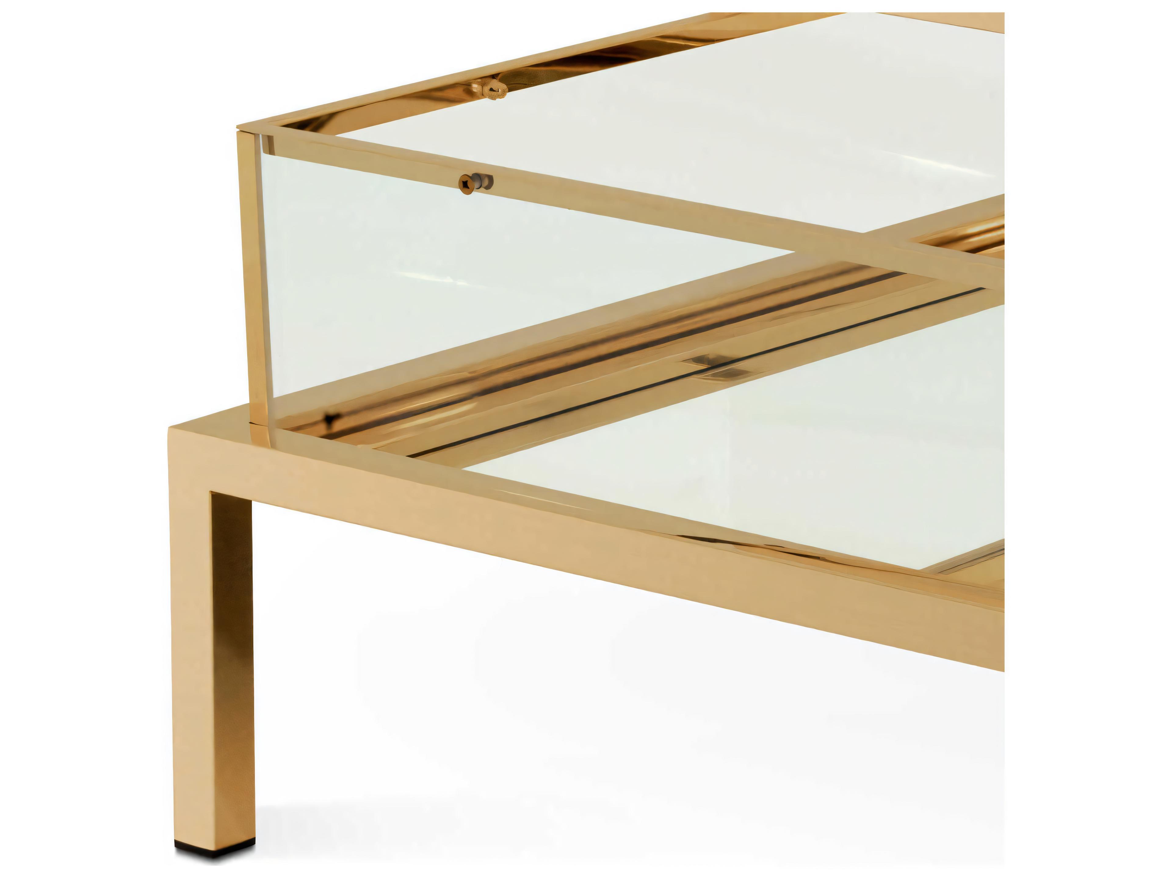 Eichholtz Harvey Rectangular Brushed Brass Coffee Table