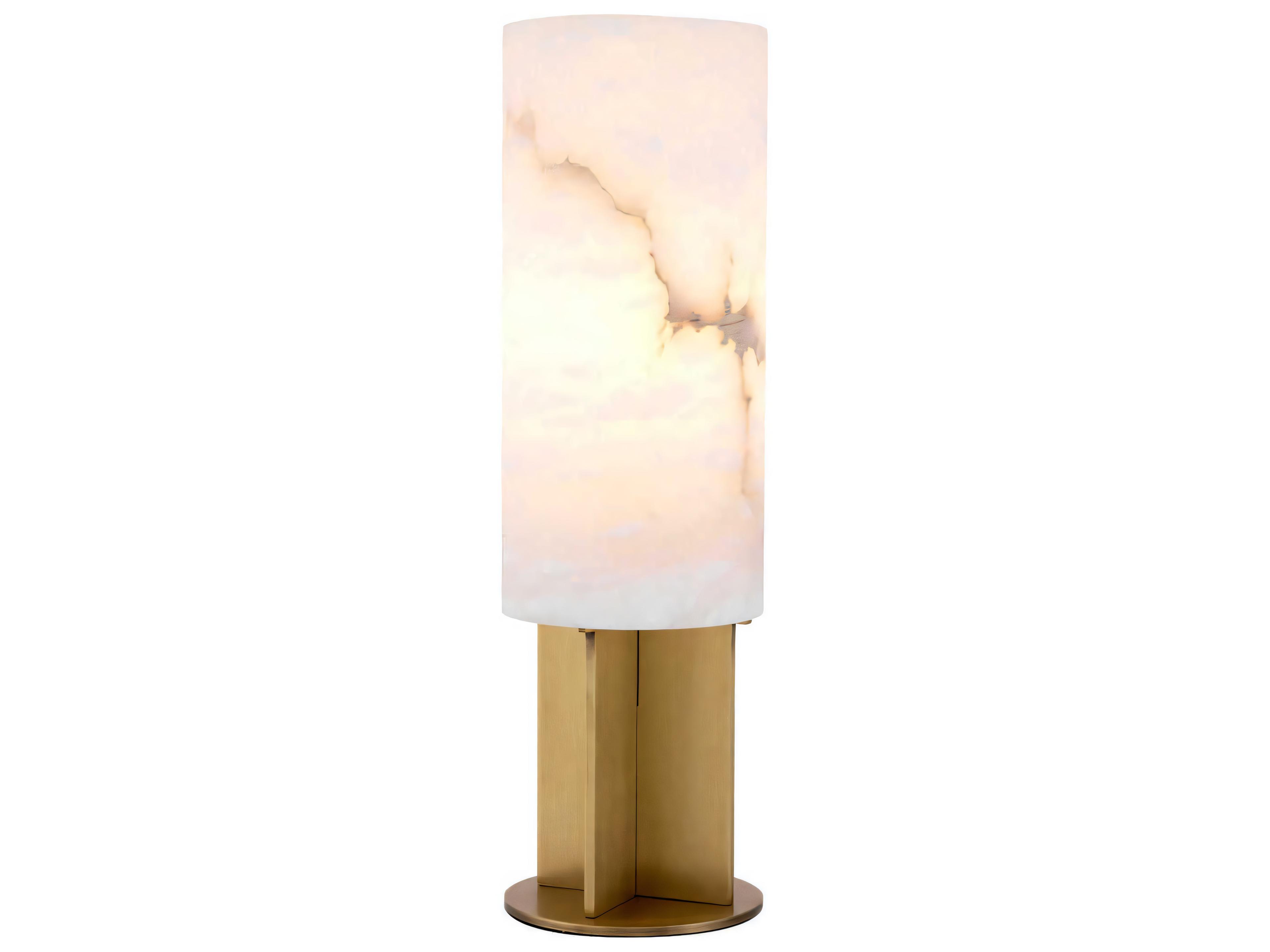 Giorgina Table Lamp in Antique Brass and Alabaster