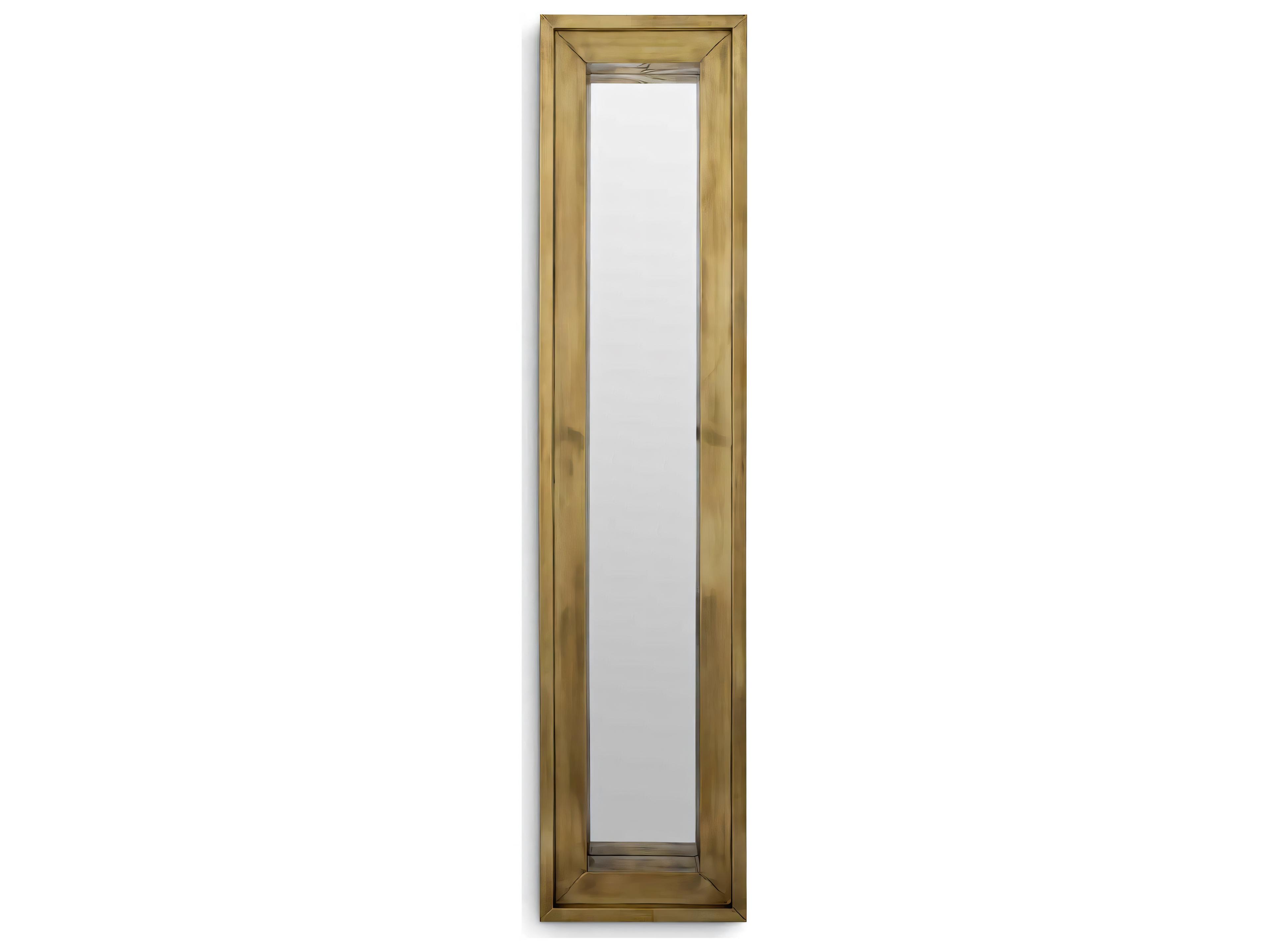 Magenta Rectangular Mirror S Vintage Brass Finish