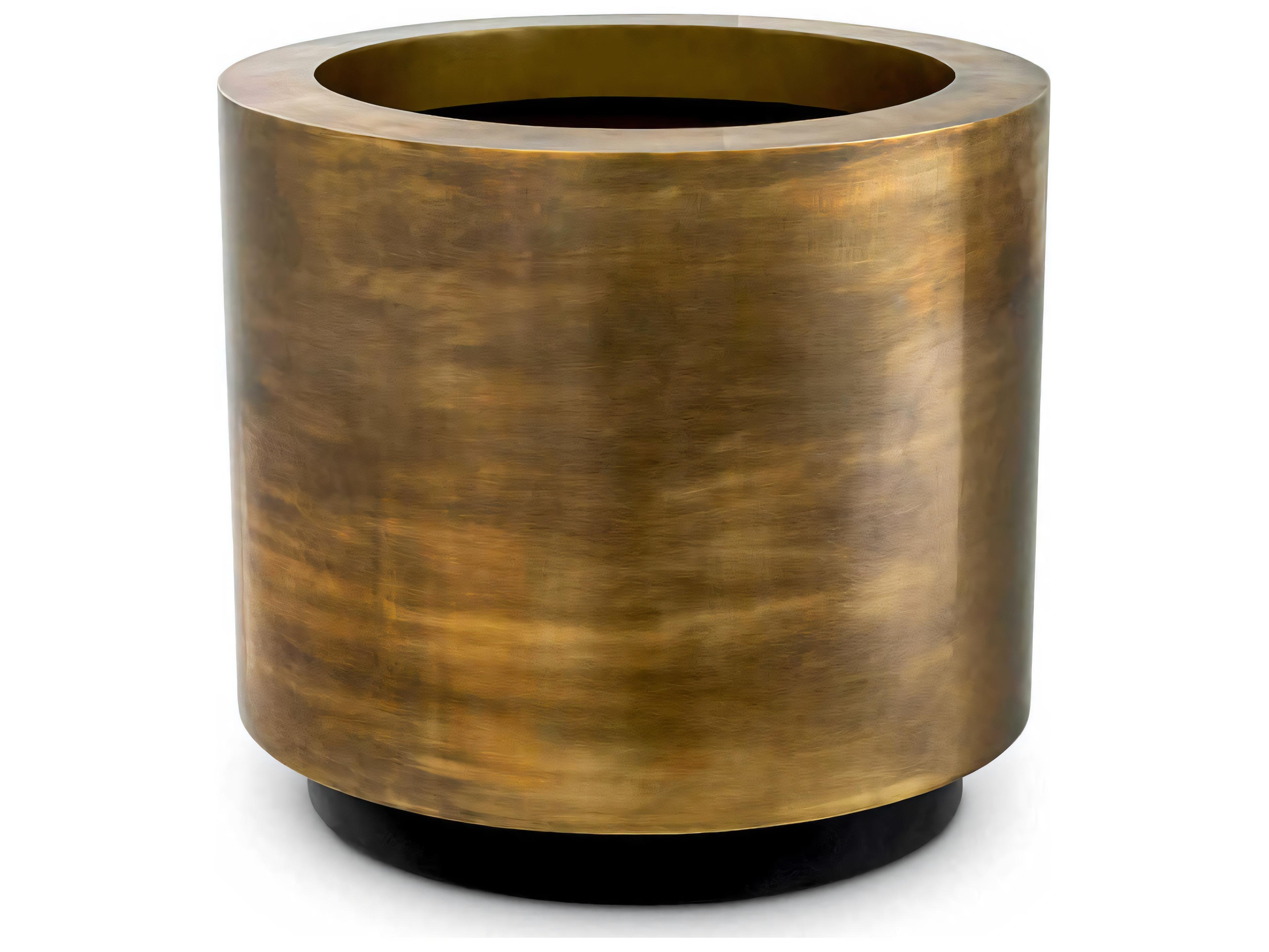 Jasper Round Planter S Vintage Brass
