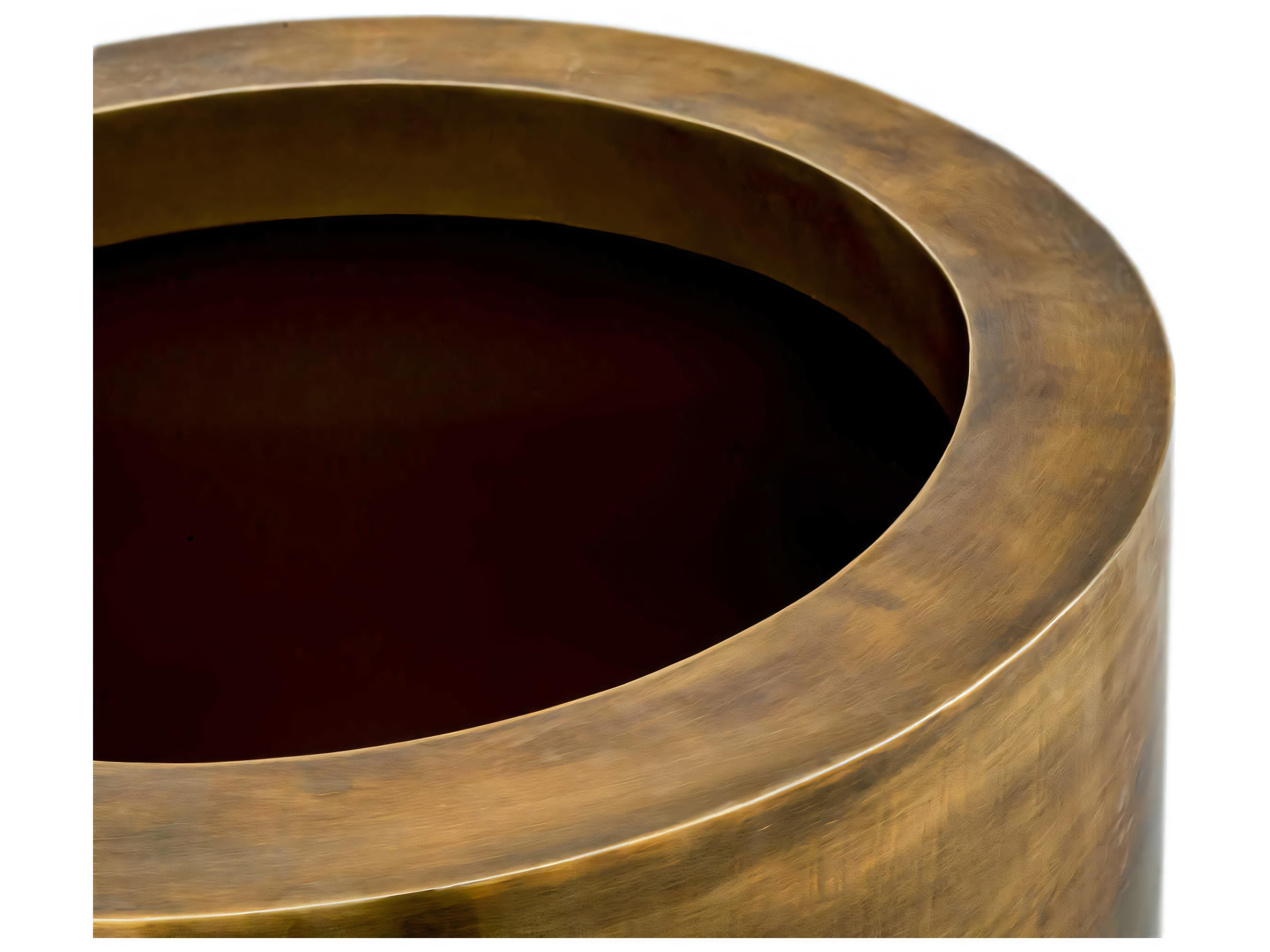 Eichholtz Jasper S Round Vintage Brass Planter