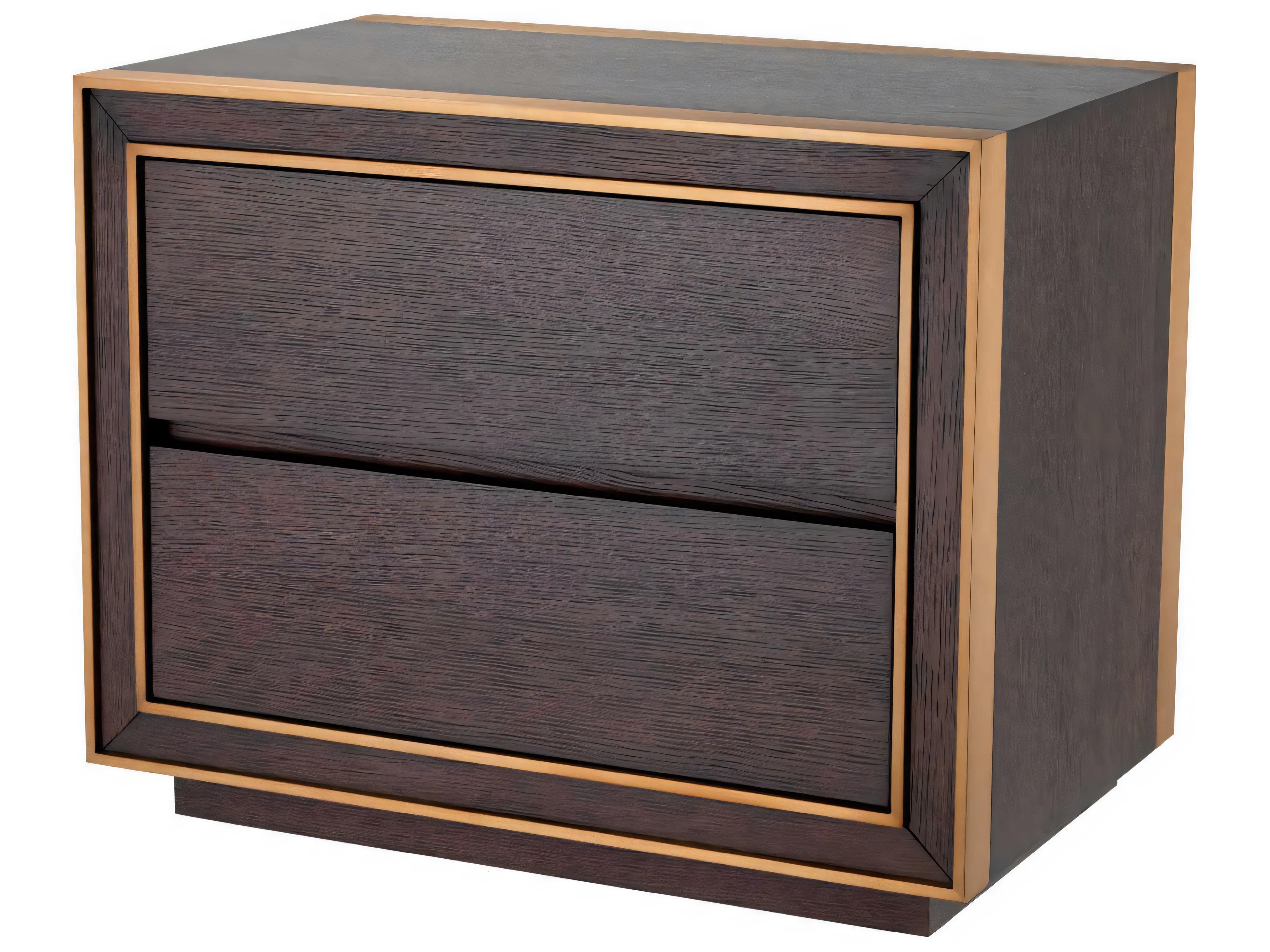 Camelot Side Table Art Deco Brown Oak Veneer