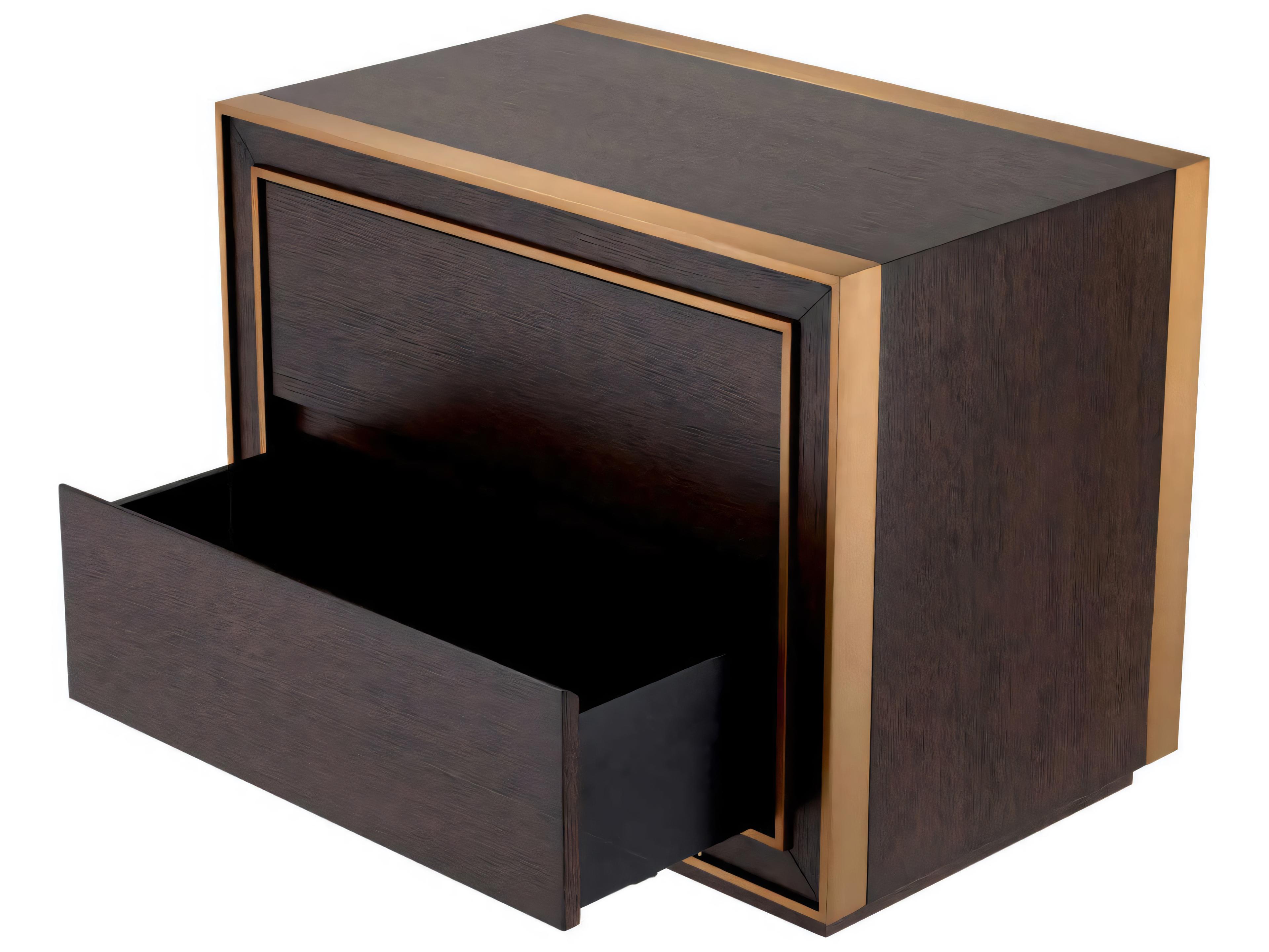 Eichholtz Camelot Brown Oak Veneer Nightstand