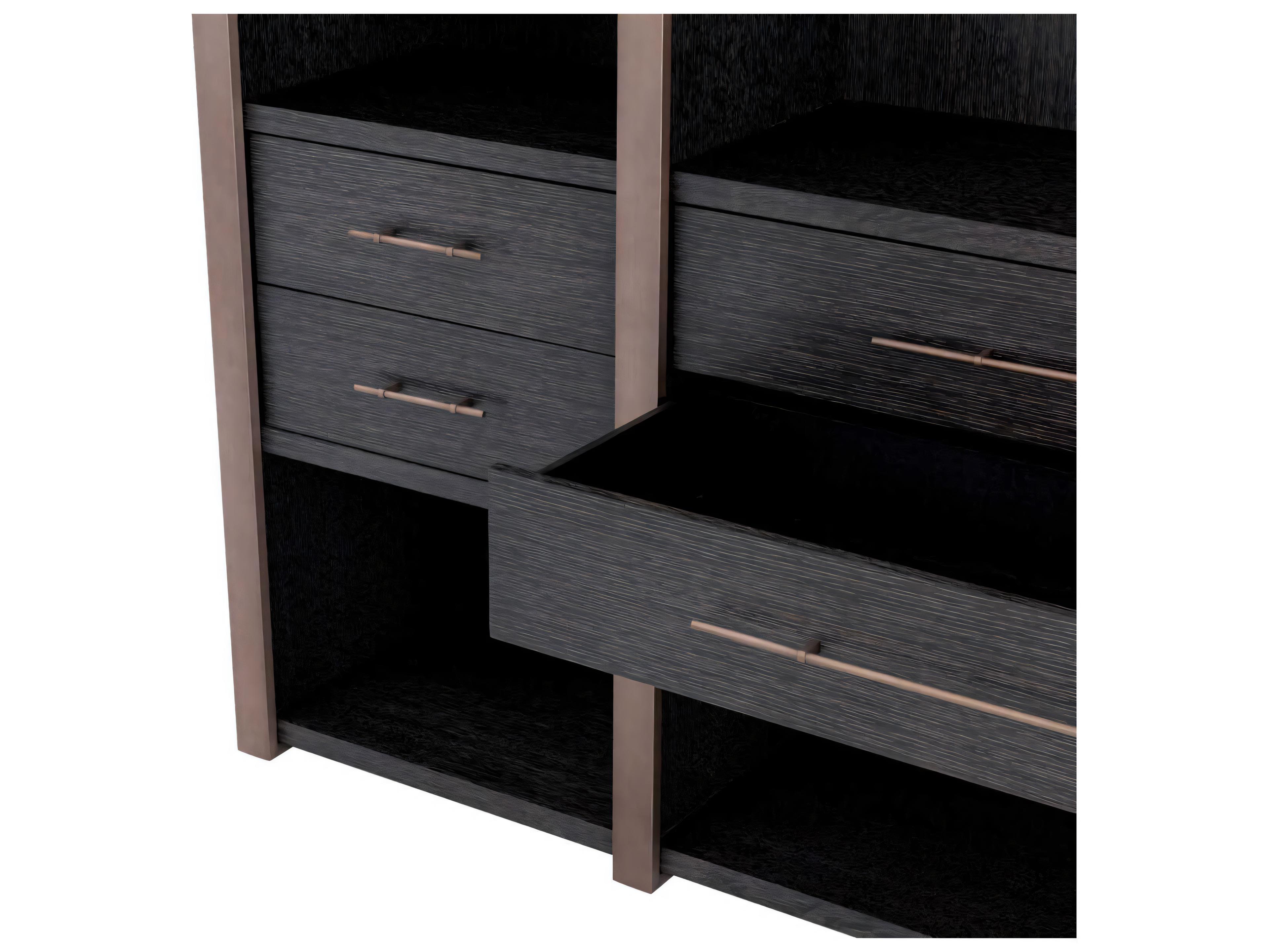Eichholtz Canova Charcoal Grey Oak Veneer Cabinet