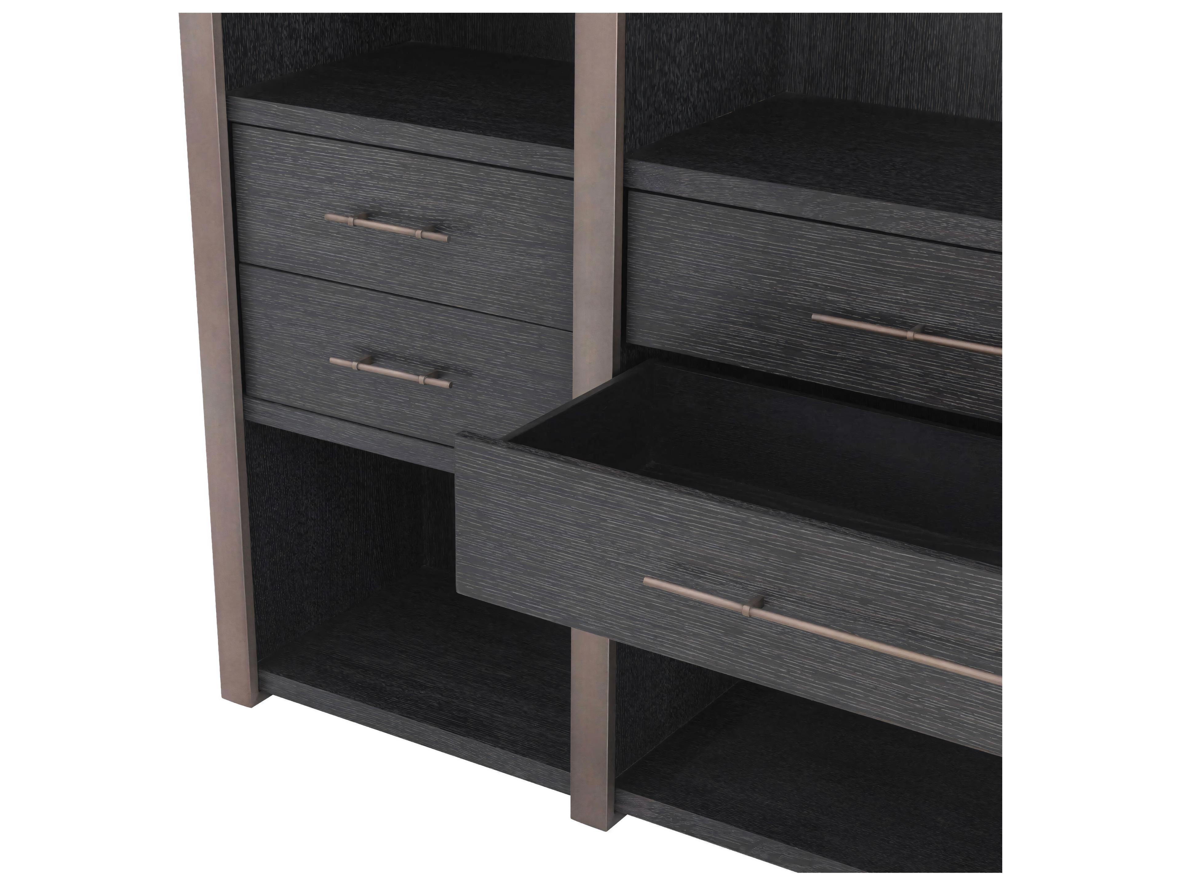 Eichholtz Canova Charcoal Grey Oak Veneer Cabinet