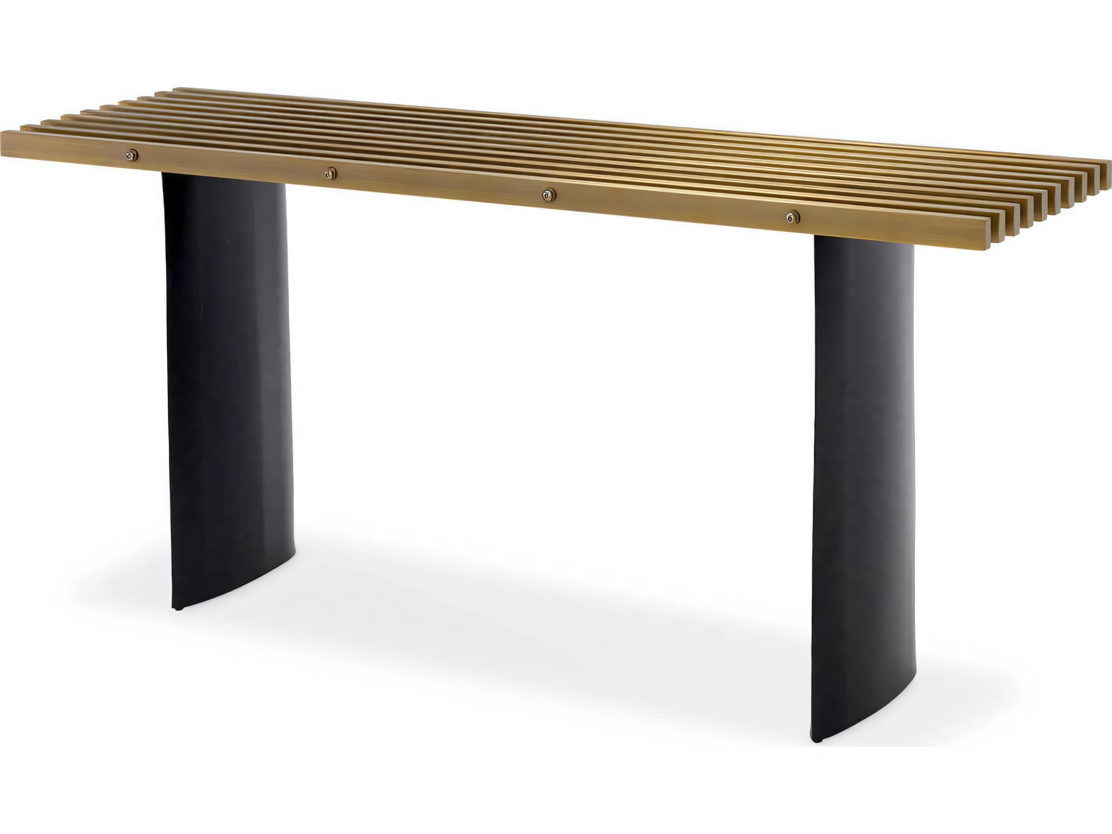 Vauclair Console Table Brushed Brass and Black