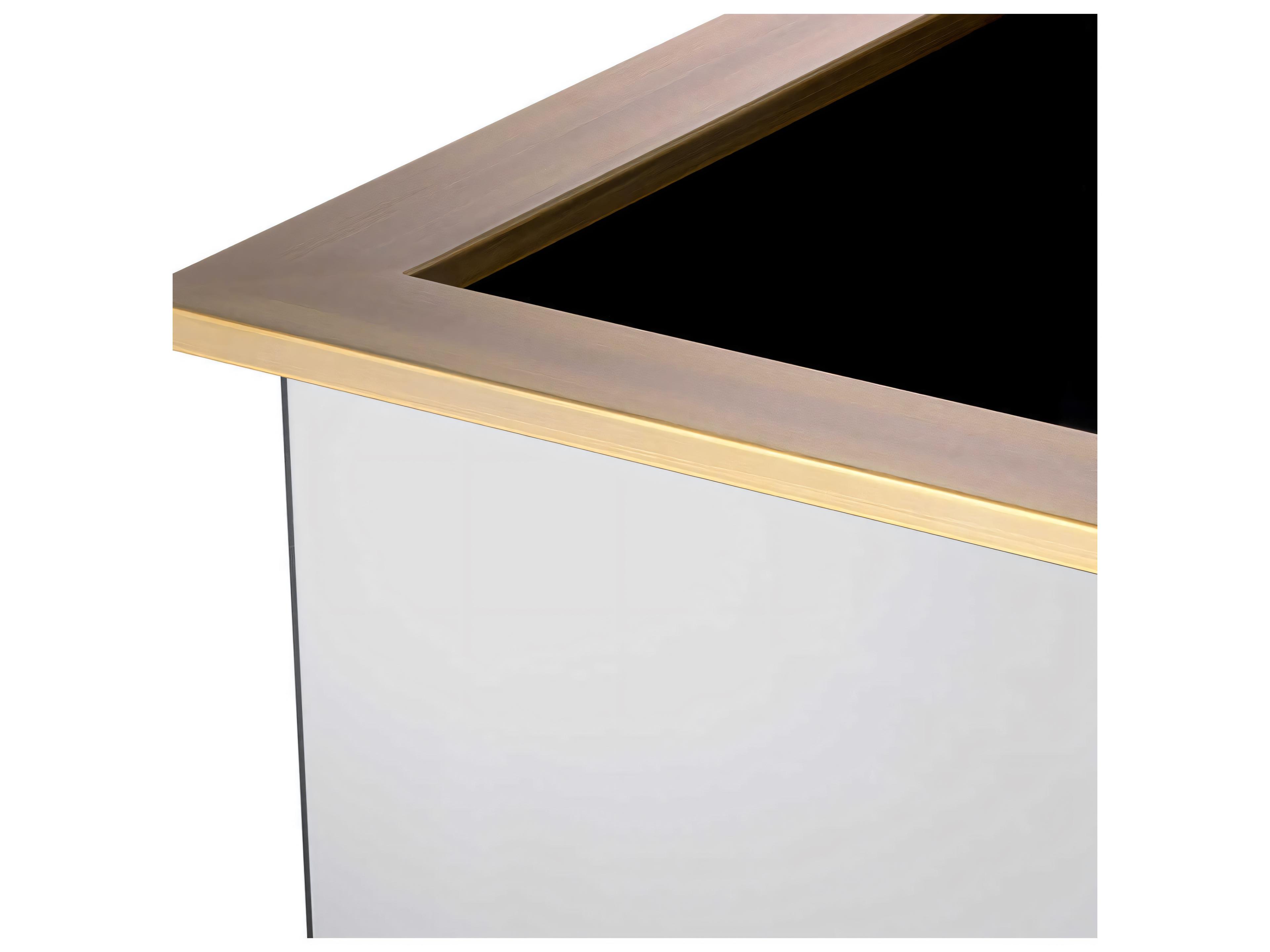 Eichholtz Moorea Brass Smoke Mirror Glass Planter