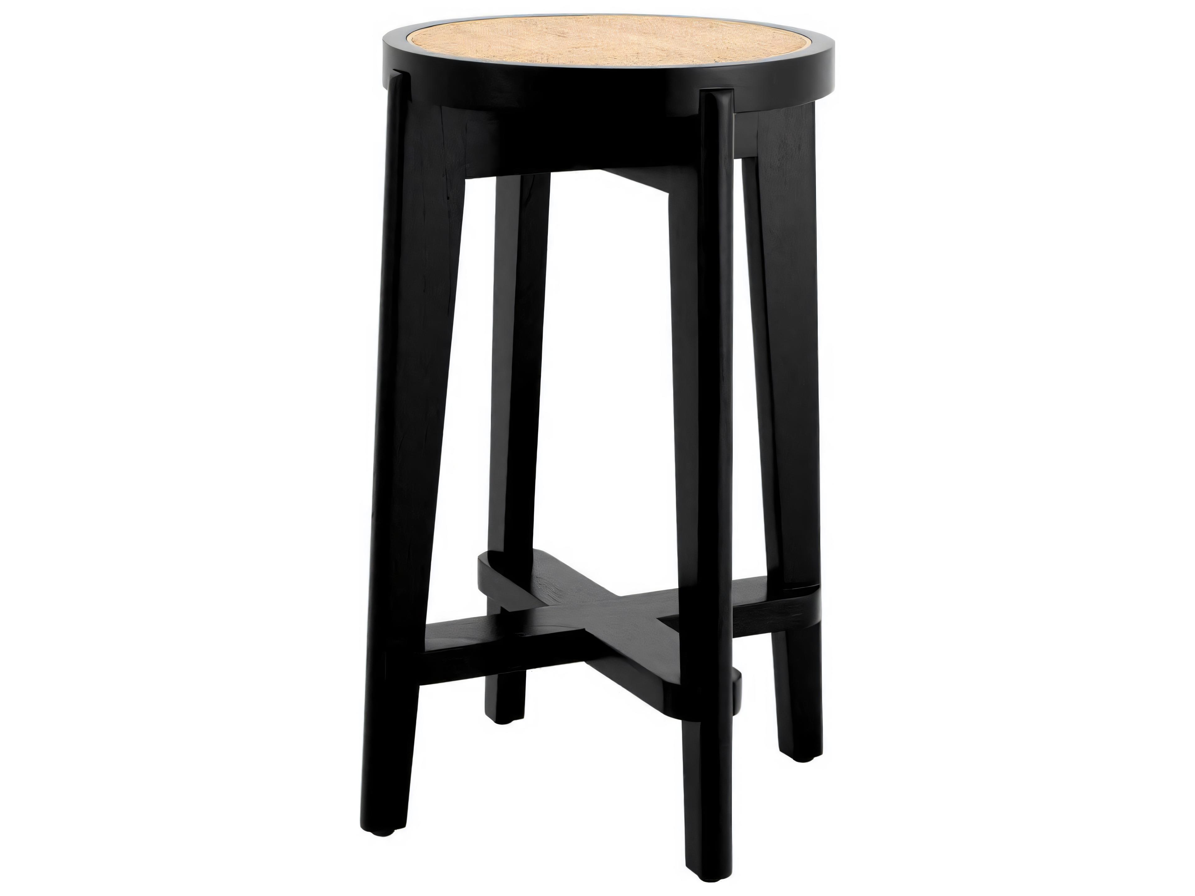 Dareau Counter Stool Minimalist Black Wood